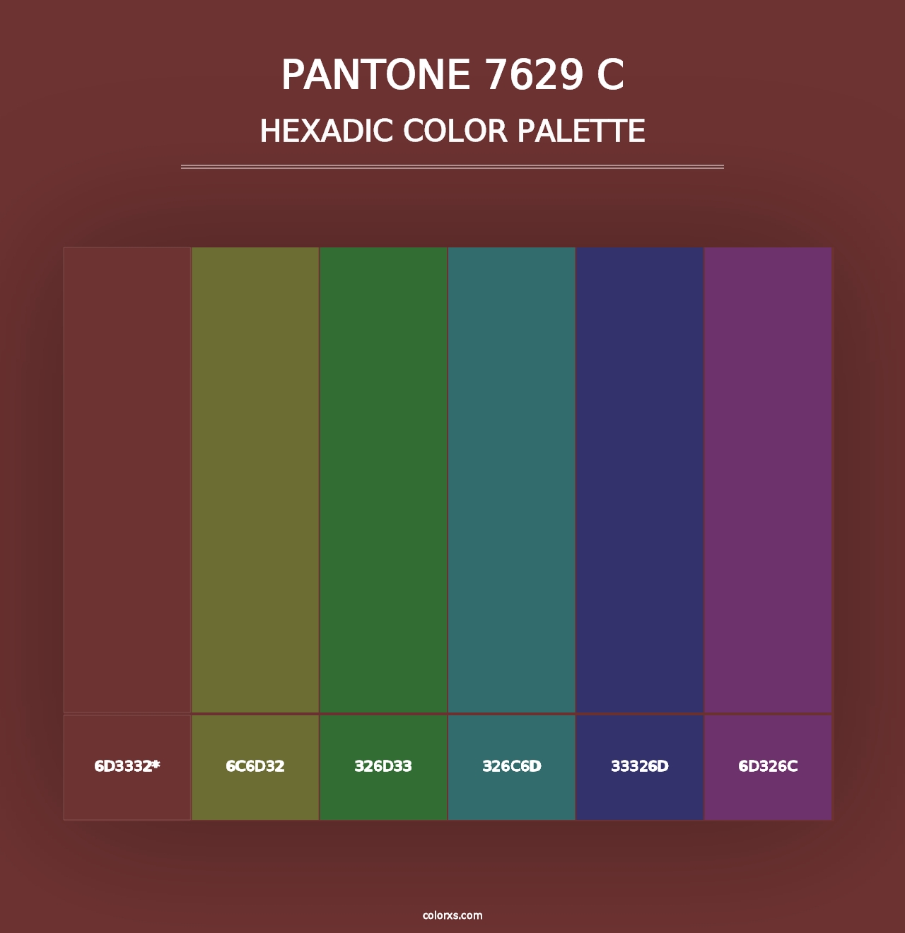 PANTONE 7629 C - Hexadic Color Palette