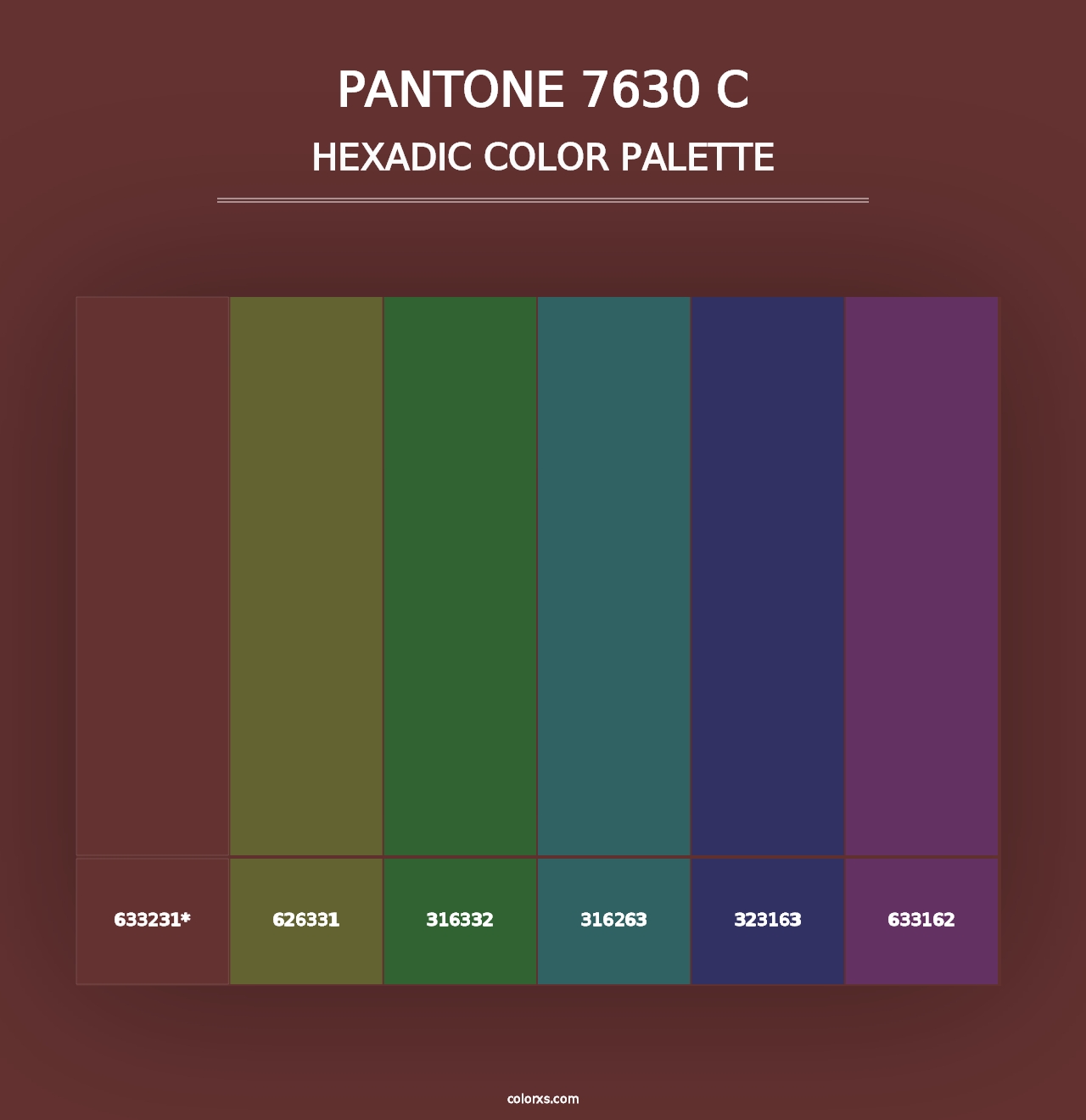 PANTONE 7630 C - Hexadic Color Palette