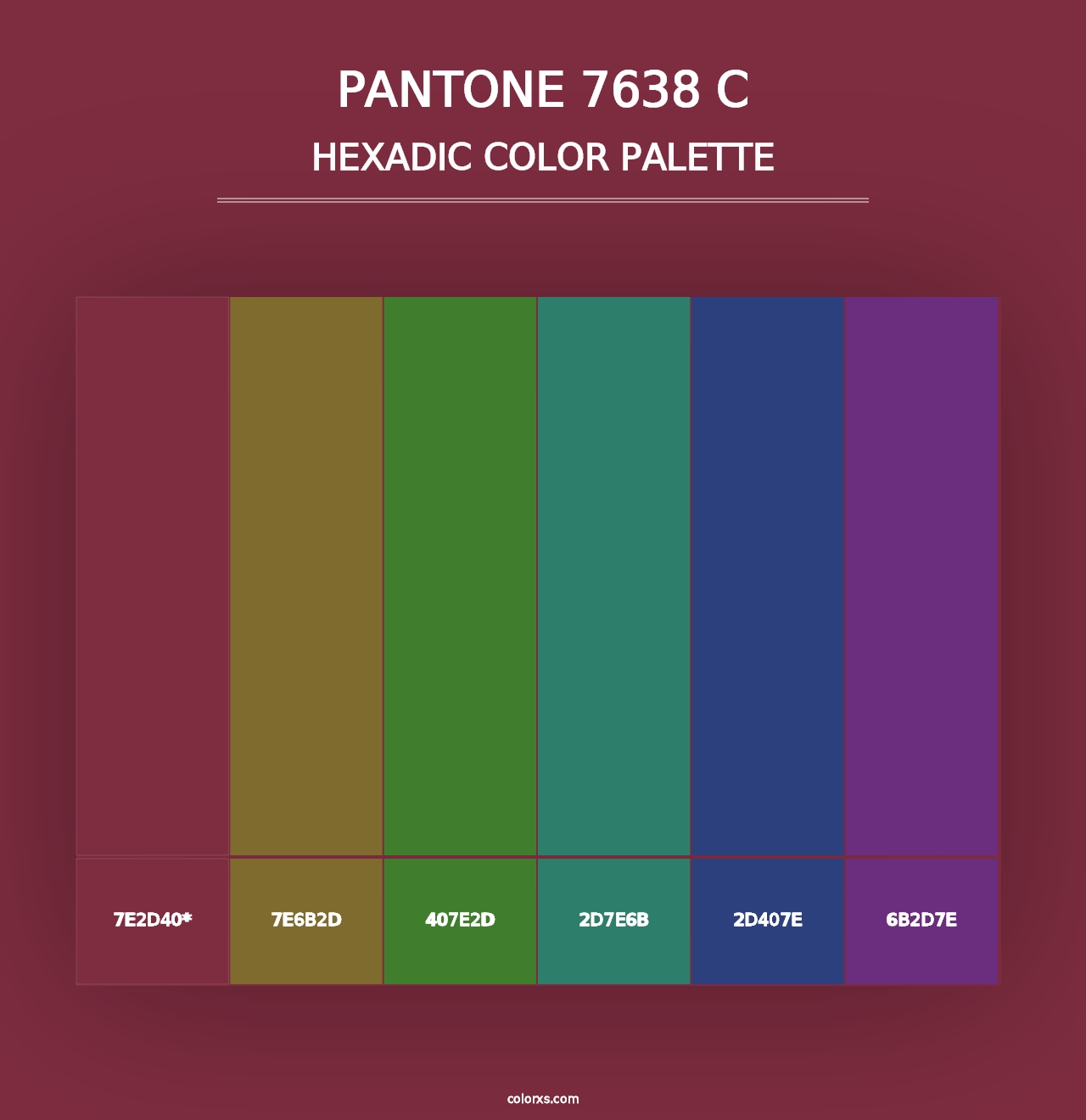 PANTONE 7638 C - Hexadic Color Palette