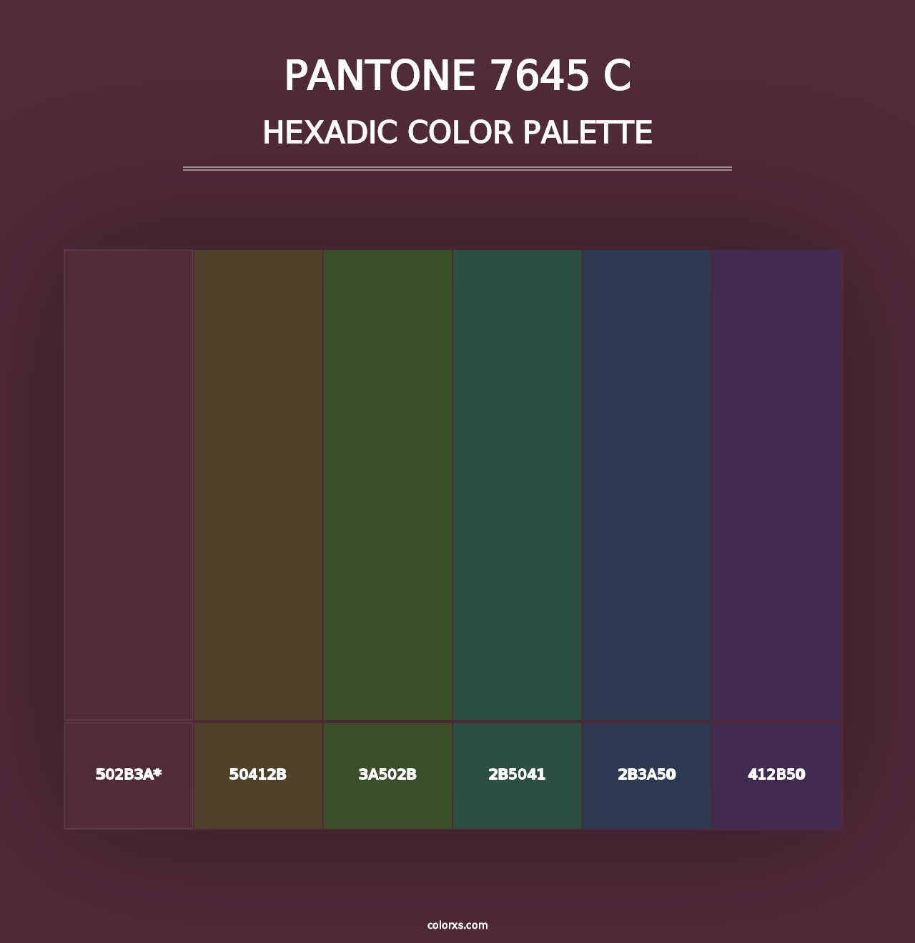 PANTONE 7645 C - Hexadic Color Palette