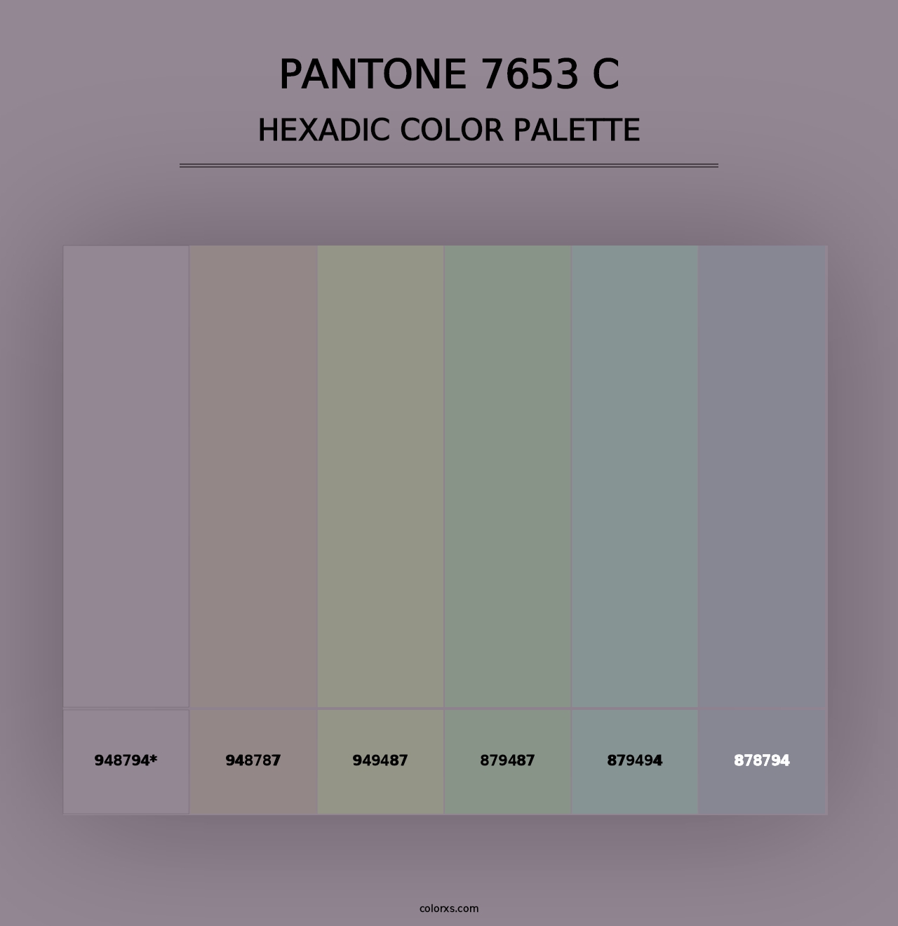 PANTONE 7653 C - Hexadic Color Palette