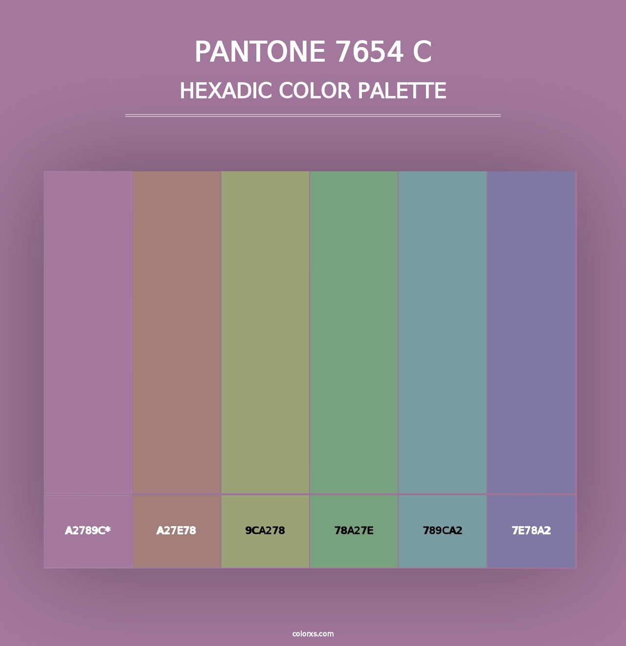 PANTONE 7654 C - Hexadic Color Palette