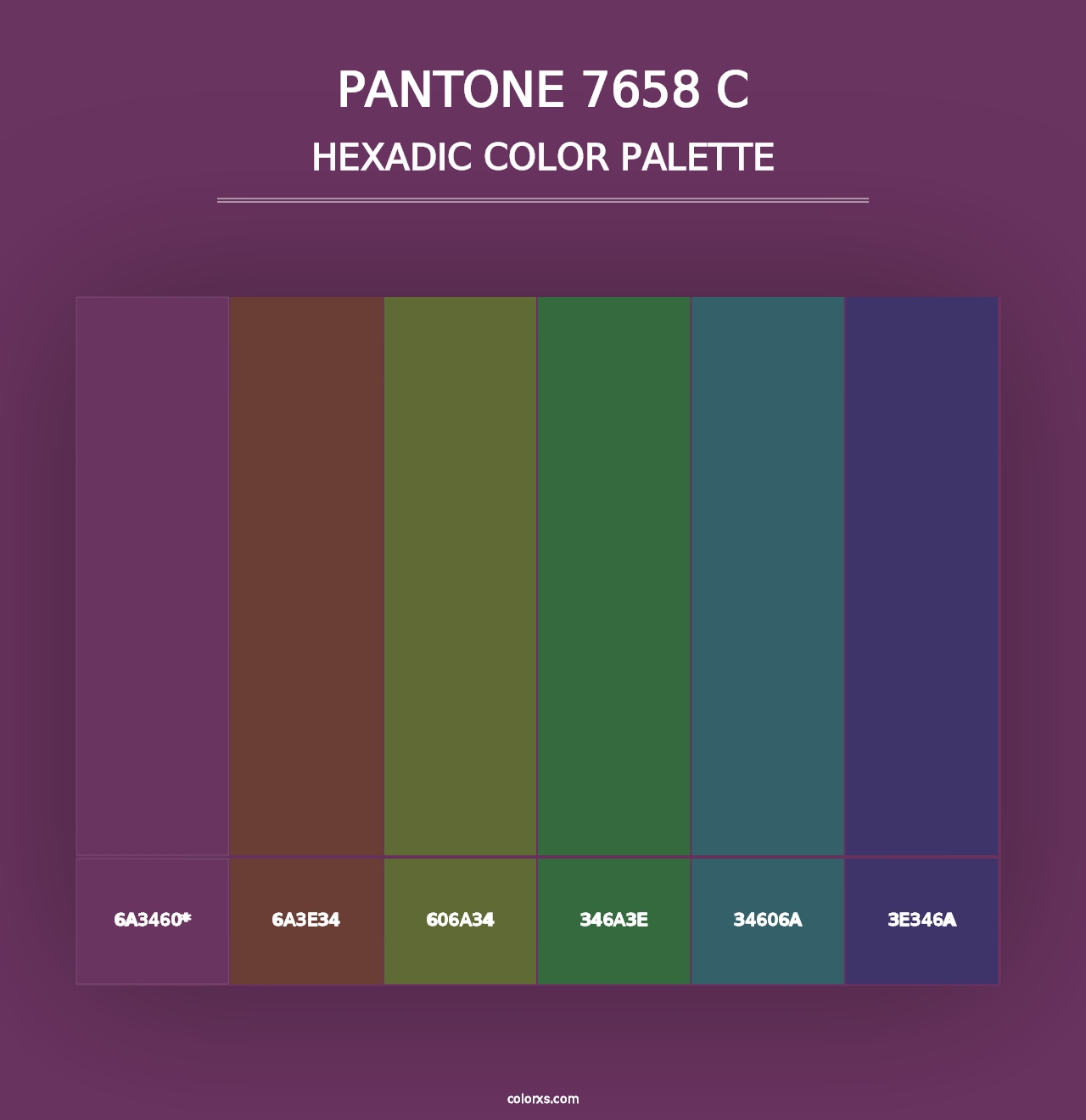 PANTONE 7658 C - Hexadic Color Palette