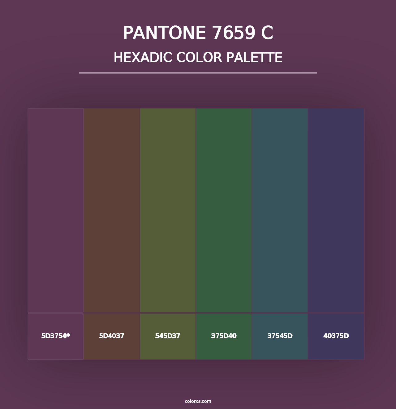 PANTONE 7659 C - Hexadic Color Palette