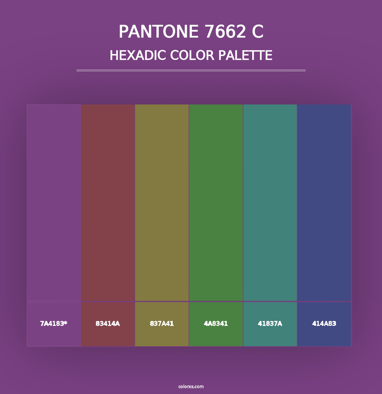 PANTONE 7662 C - Hexadic Color Palette