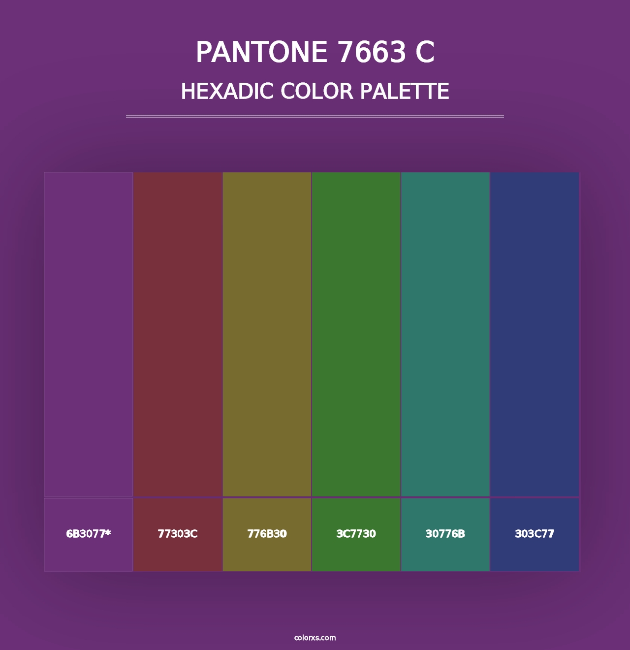 PANTONE 7663 C - Hexadic Color Palette