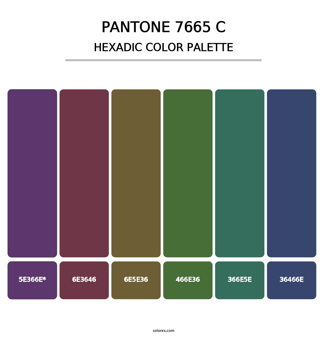 PANTONE 7665 C - Hexadic Color Palette