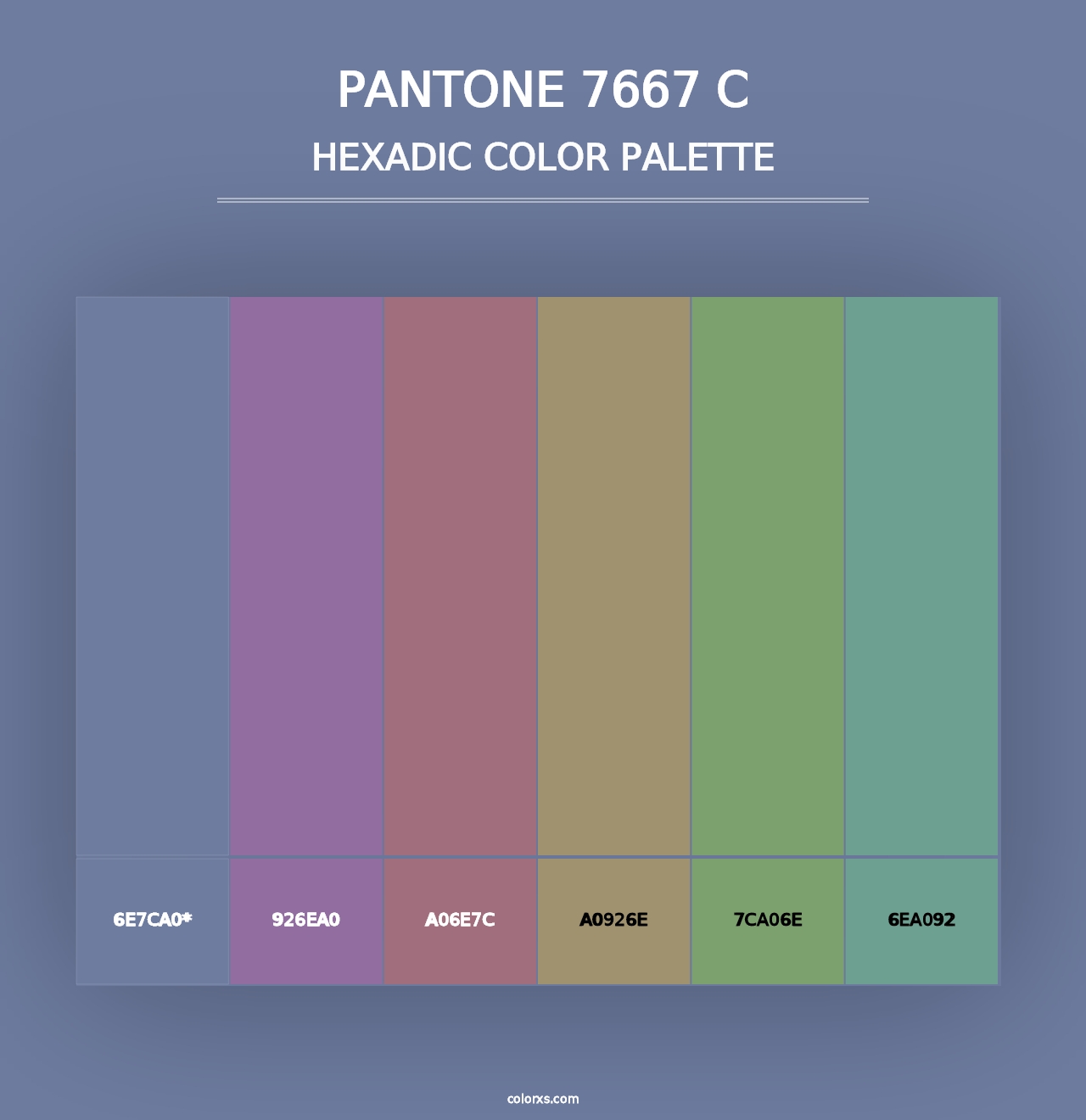 PANTONE 7667 C - Hexadic Color Palette