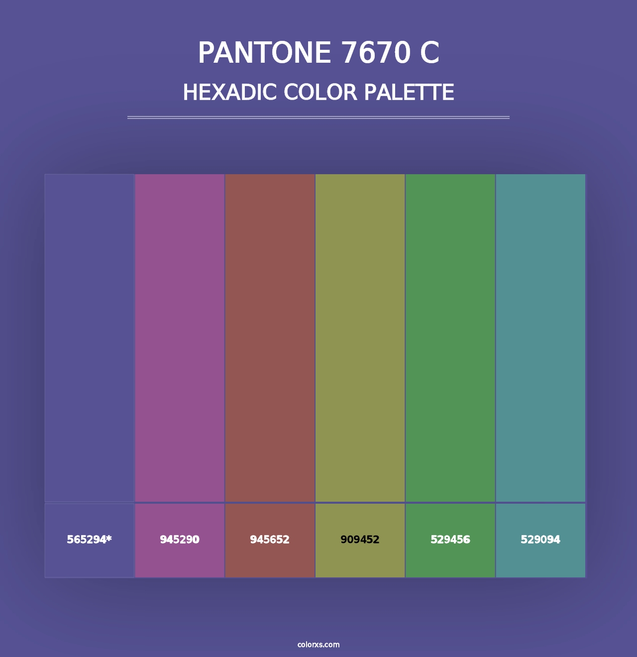 PANTONE 7670 C - Hexadic Color Palette