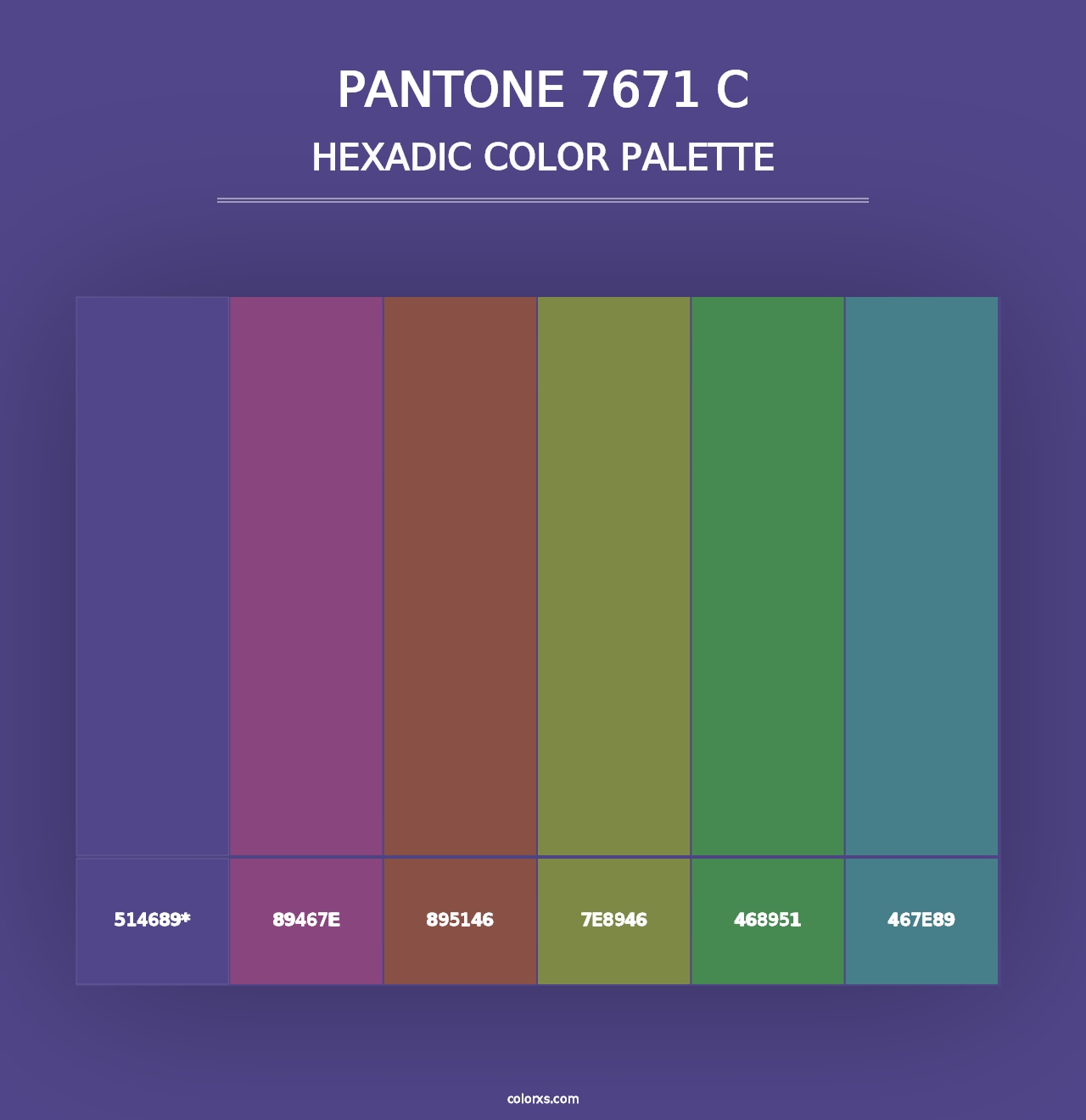 PANTONE 7671 C - Hexadic Color Palette