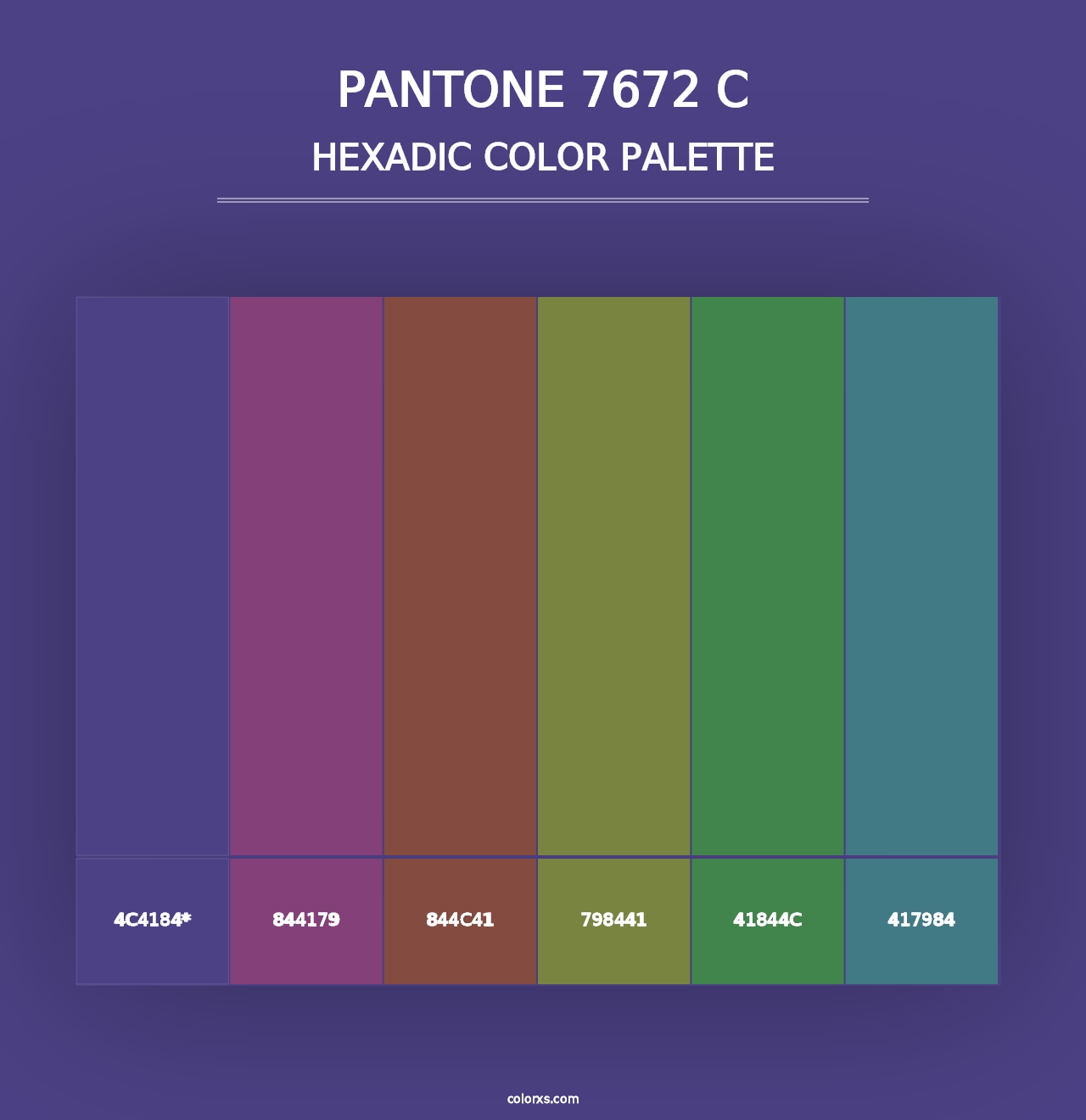 PANTONE 7672 C - Hexadic Color Palette