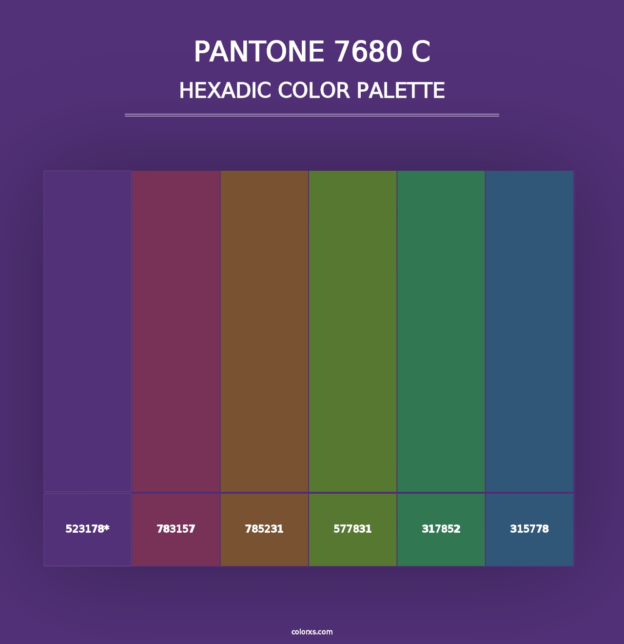 PANTONE 7680 C - Hexadic Color Palette