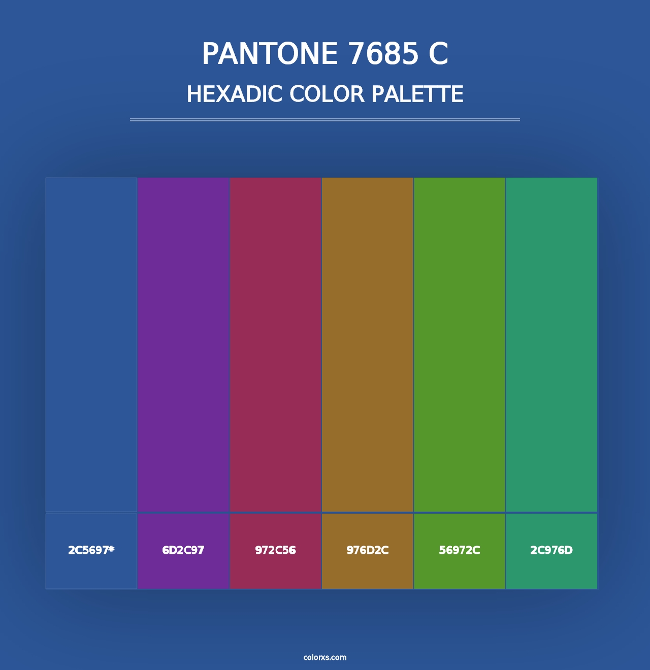 PANTONE 7685 C - Hexadic Color Palette