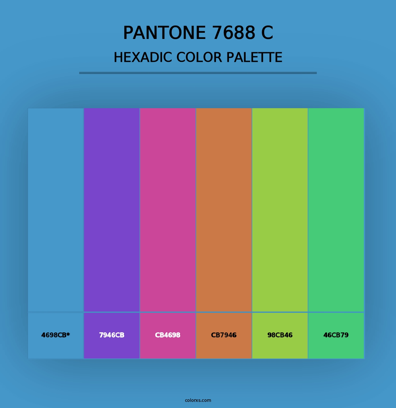 PANTONE 7688 C - Hexadic Color Palette