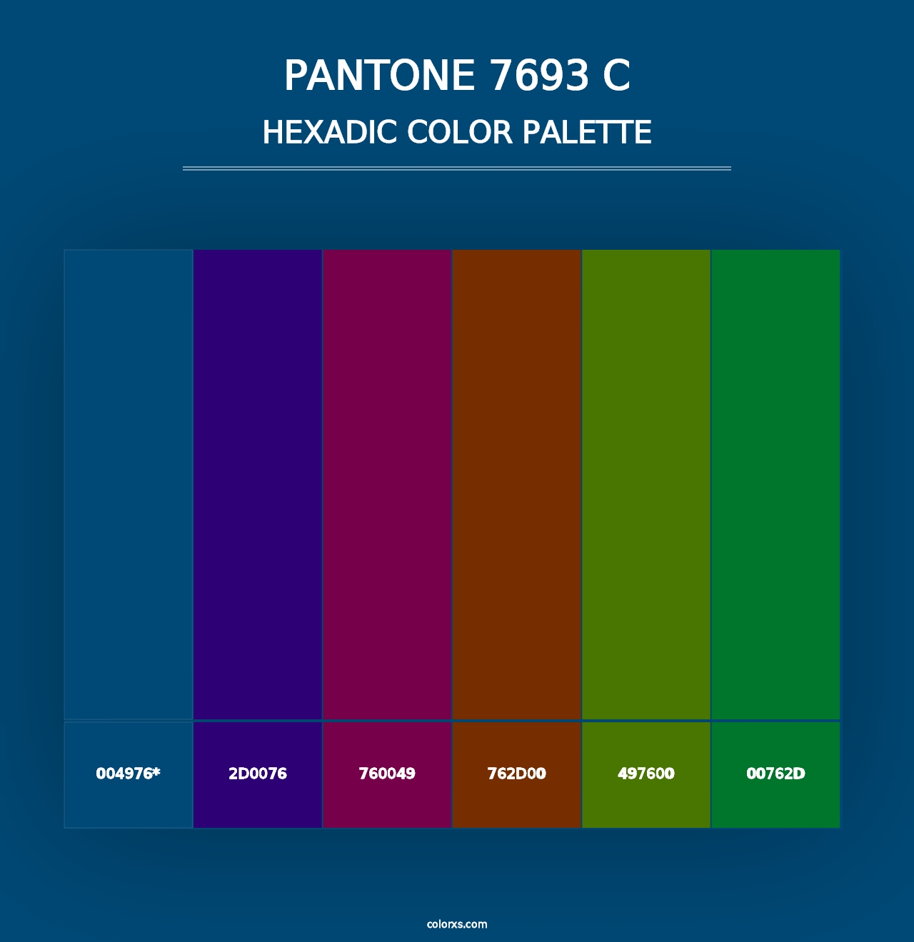 PANTONE 7693 C - Hexadic Color Palette