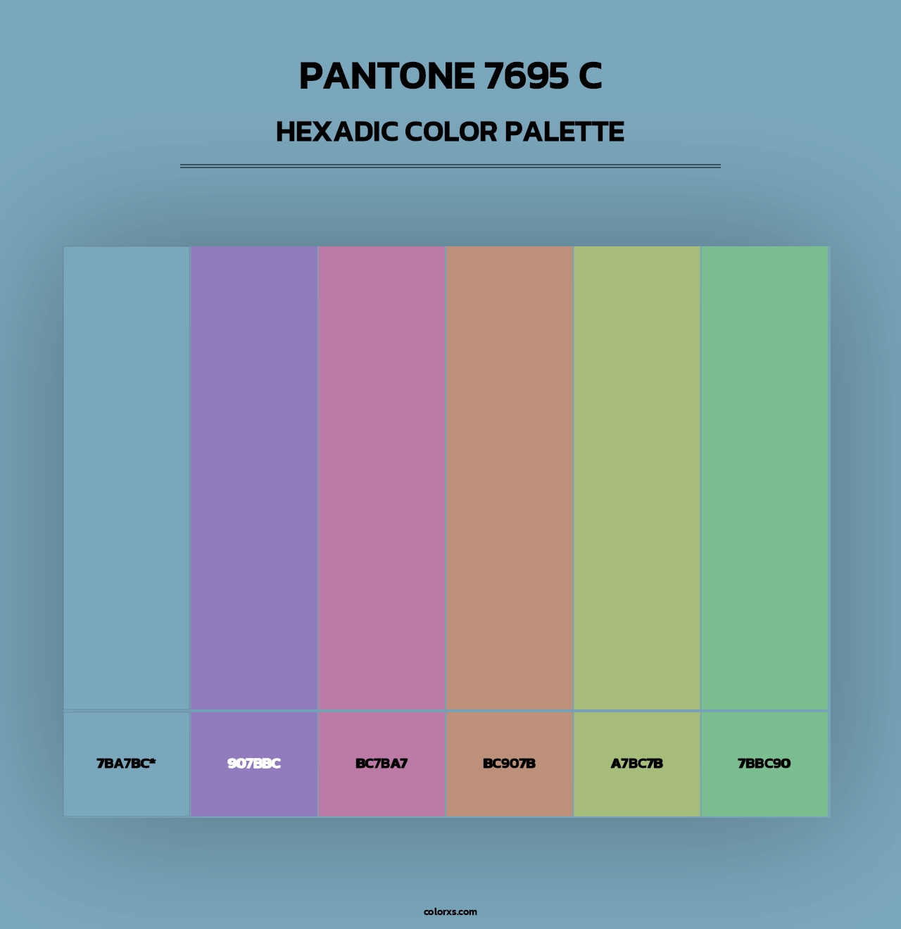 PANTONE 7695 C - Hexadic Color Palette