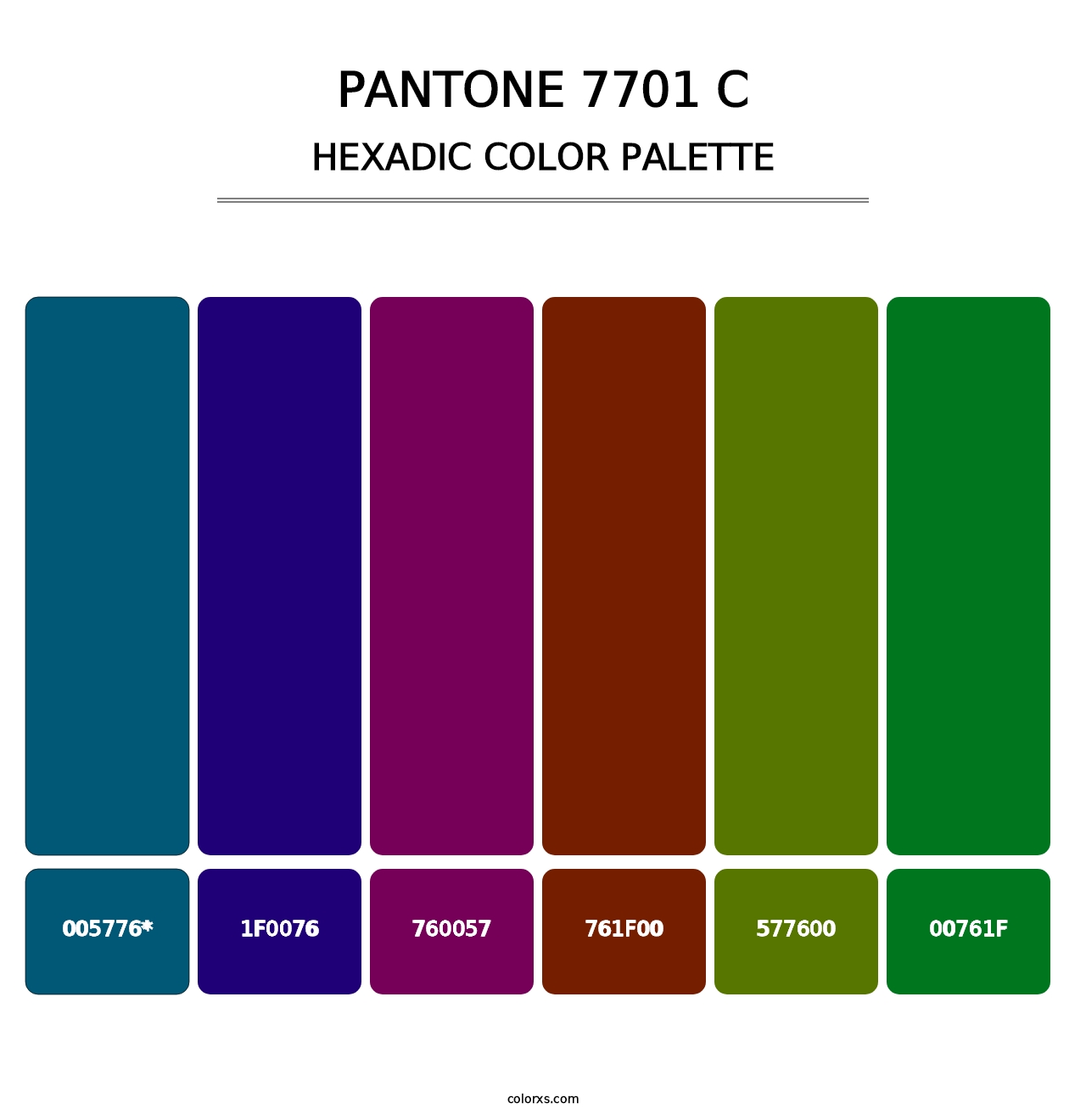 PANTONE 7701 C - Hexadic Color Palette
