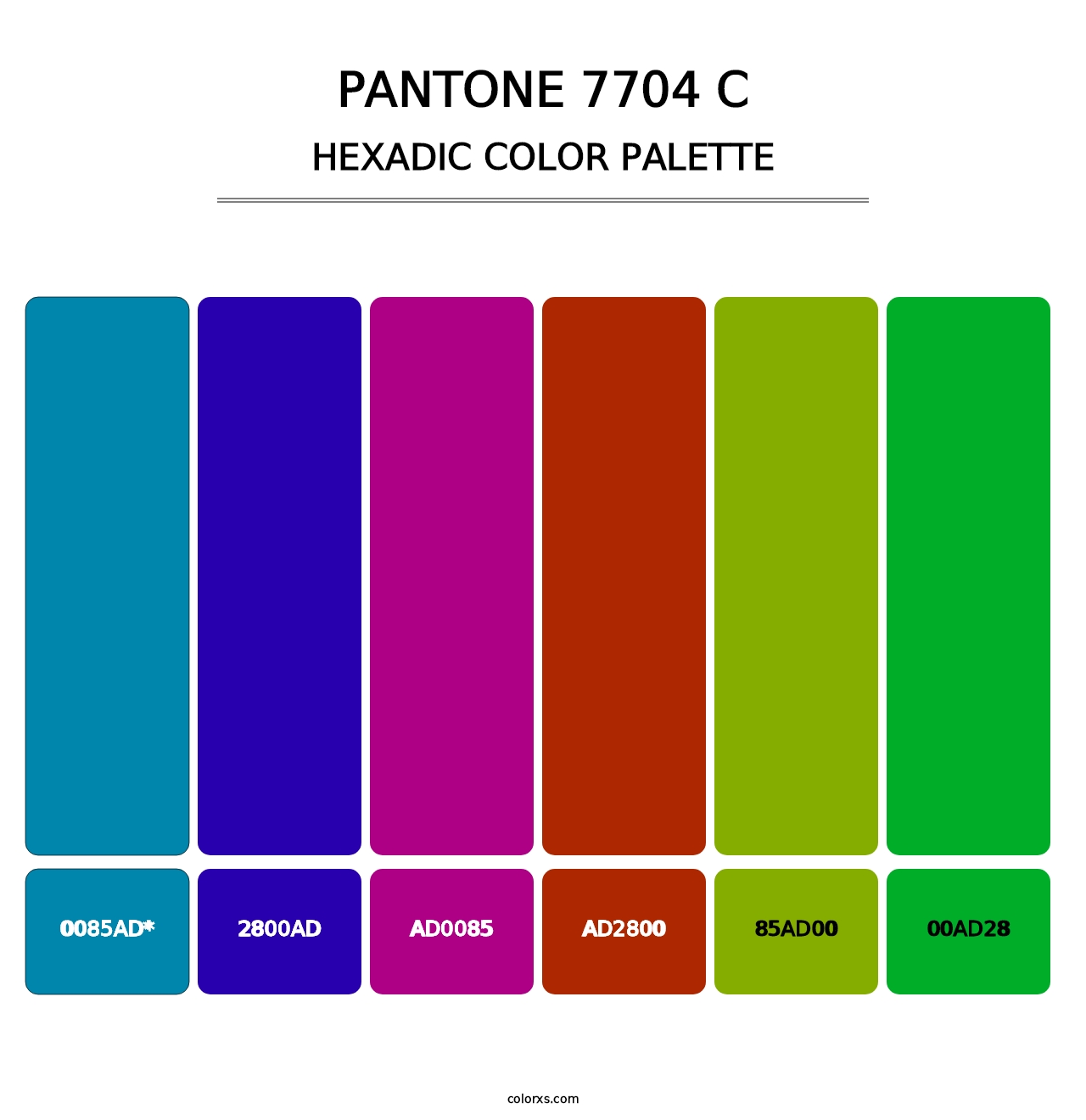 PANTONE 7704 C - Hexadic Color Palette