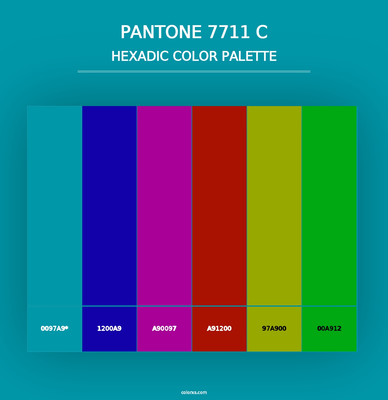 PANTONE 7711 C - Hexadic Color Palette