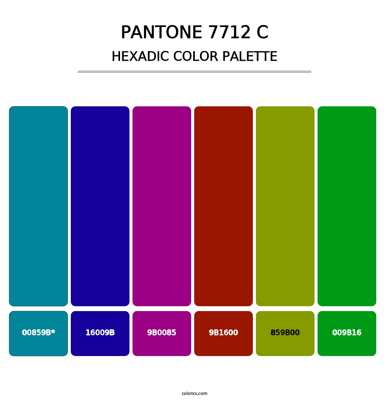 PANTONE 7712 C - Hexadic Color Palette