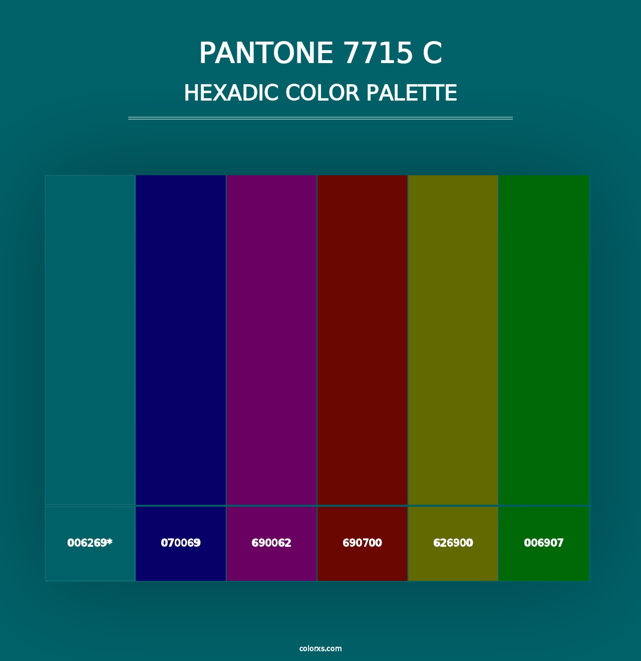 PANTONE 7715 C - Hexadic Color Palette