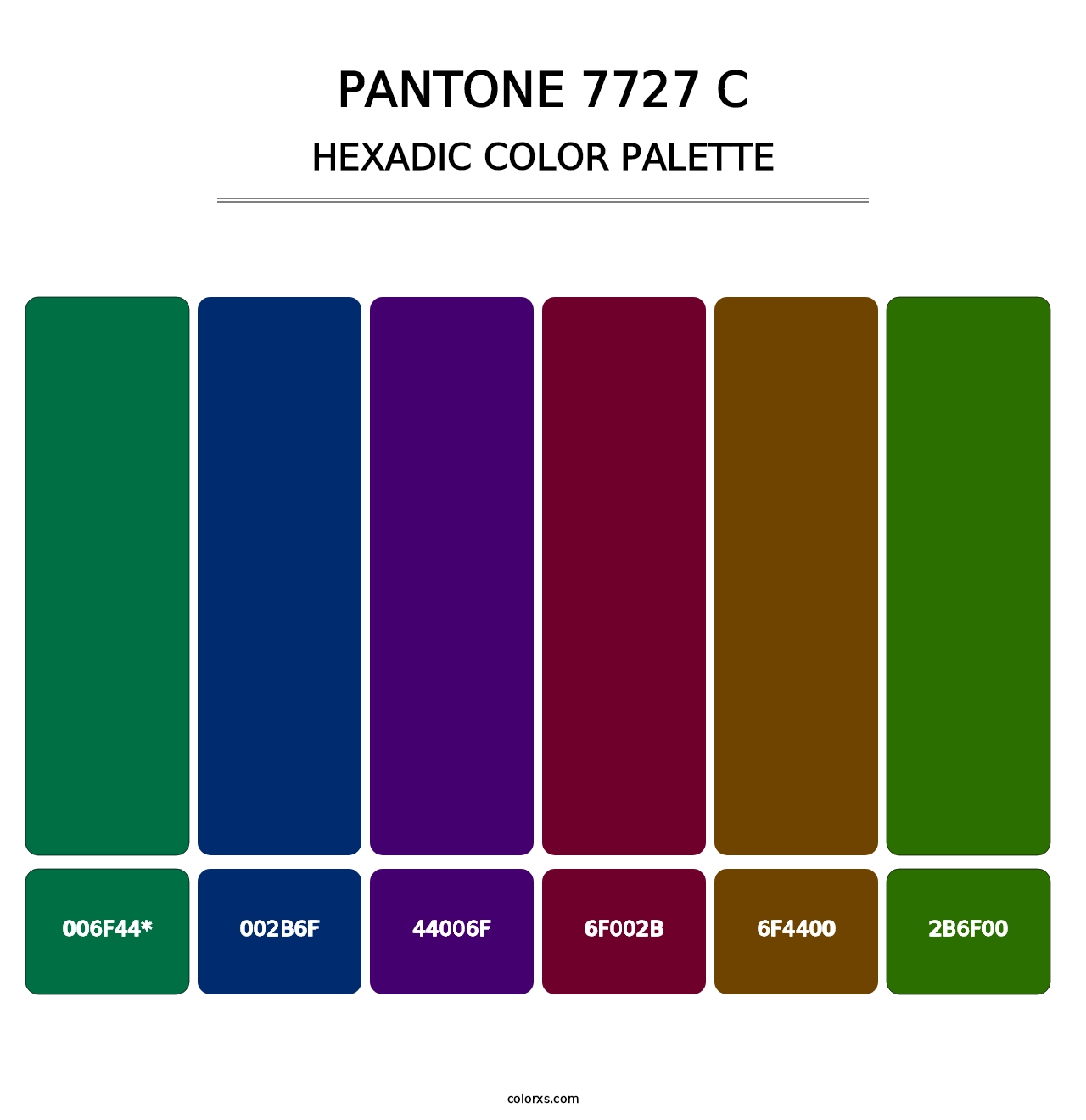 PANTONE 7727 C - Hexadic Color Palette