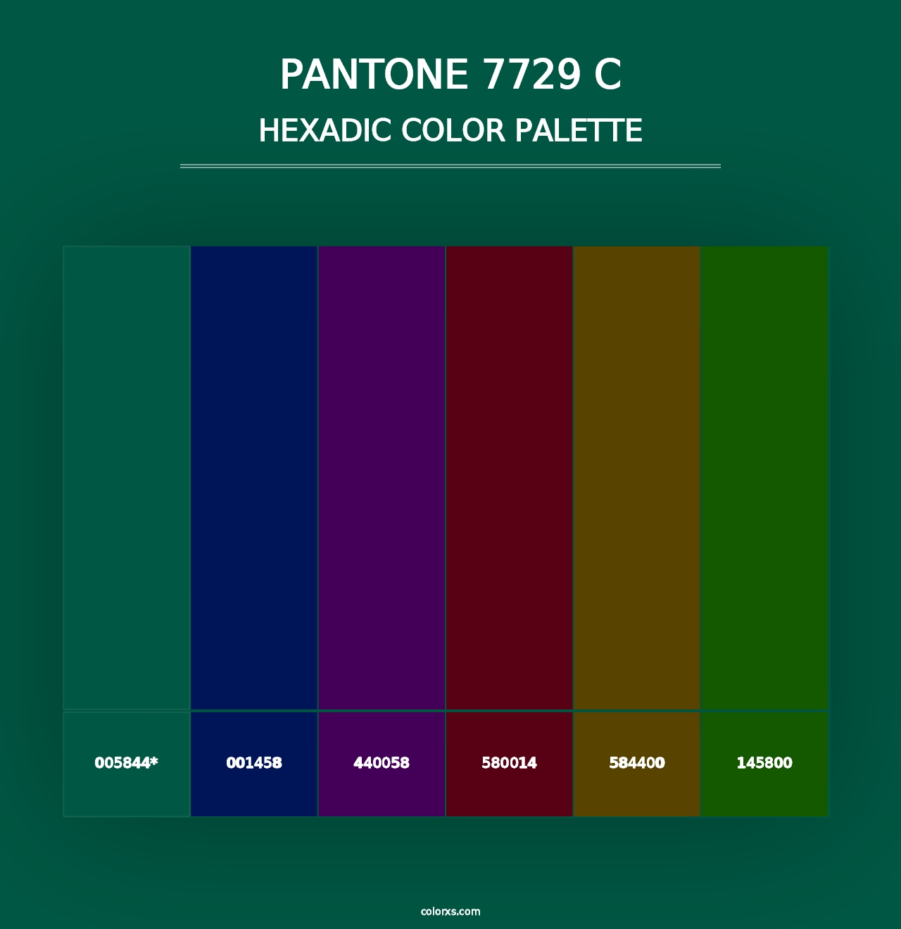 PANTONE 7729 C - Hexadic Color Palette