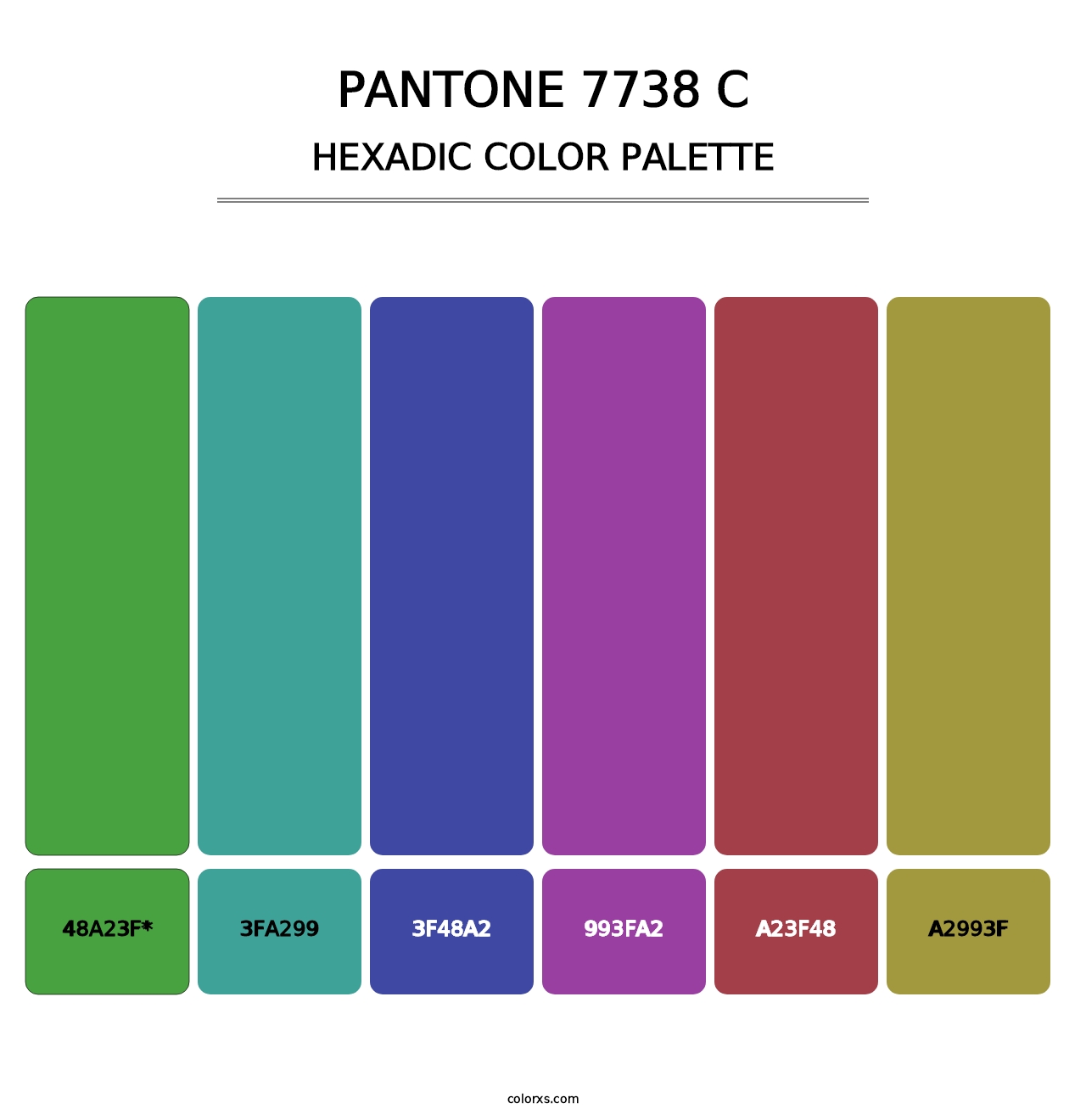 PANTONE 7738 C - Hexadic Color Palette