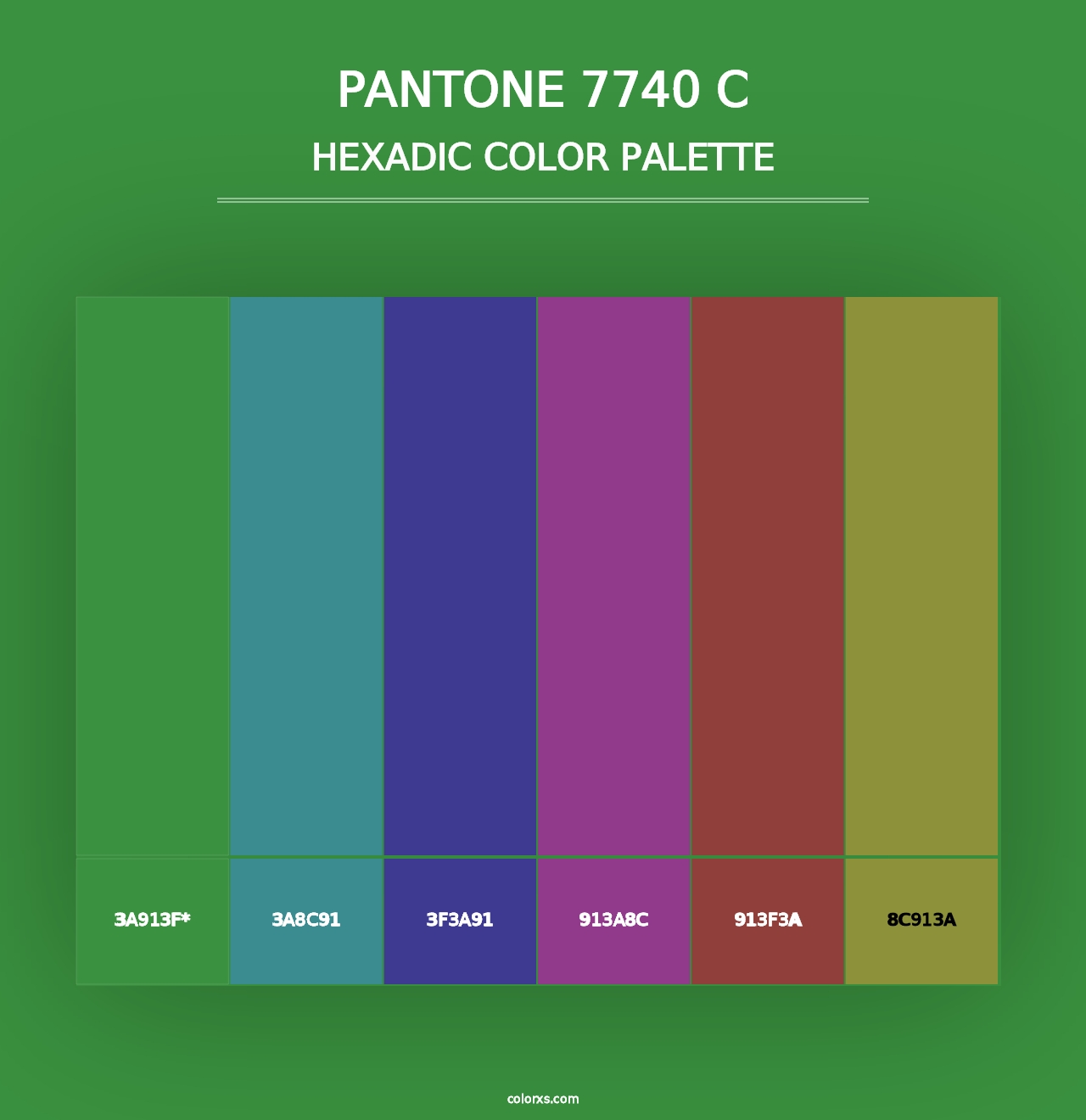 PANTONE 7740 C - Hexadic Color Palette