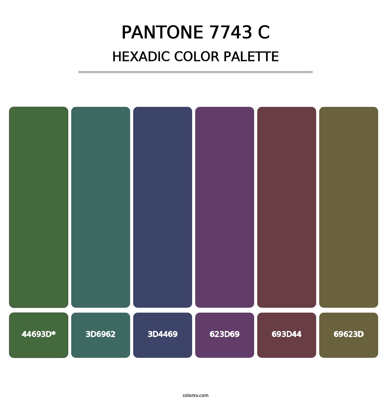 PANTONE 7743 C - Hexadic Color Palette