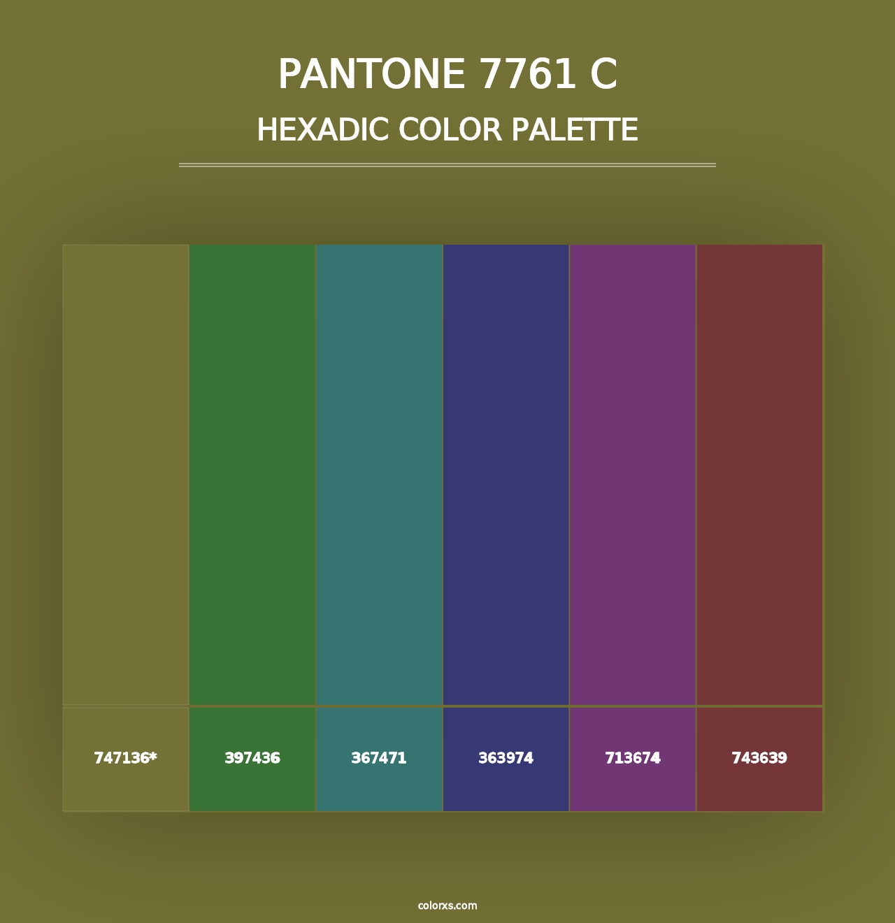 PANTONE 7761 C - Hexadic Color Palette