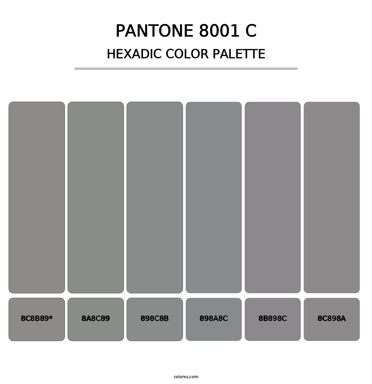 PANTONE 8001 C - Hexadic Color Palette