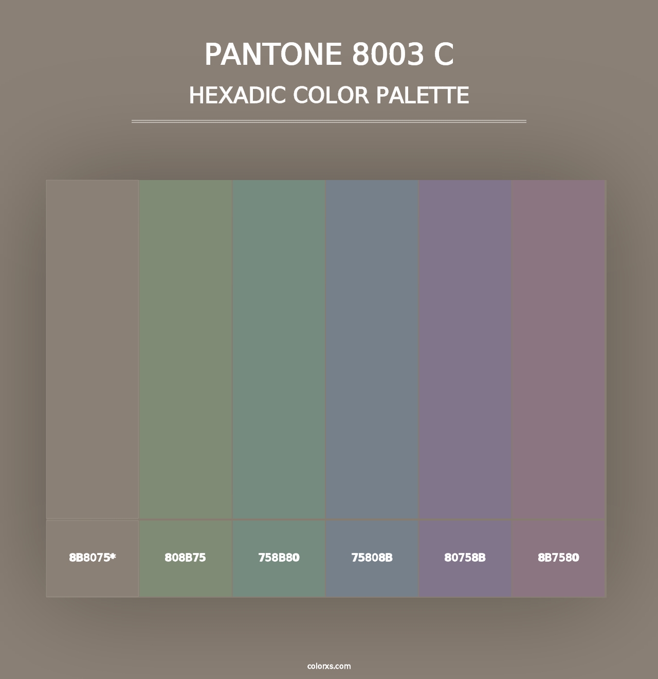 PANTONE 8003 C - Hexadic Color Palette