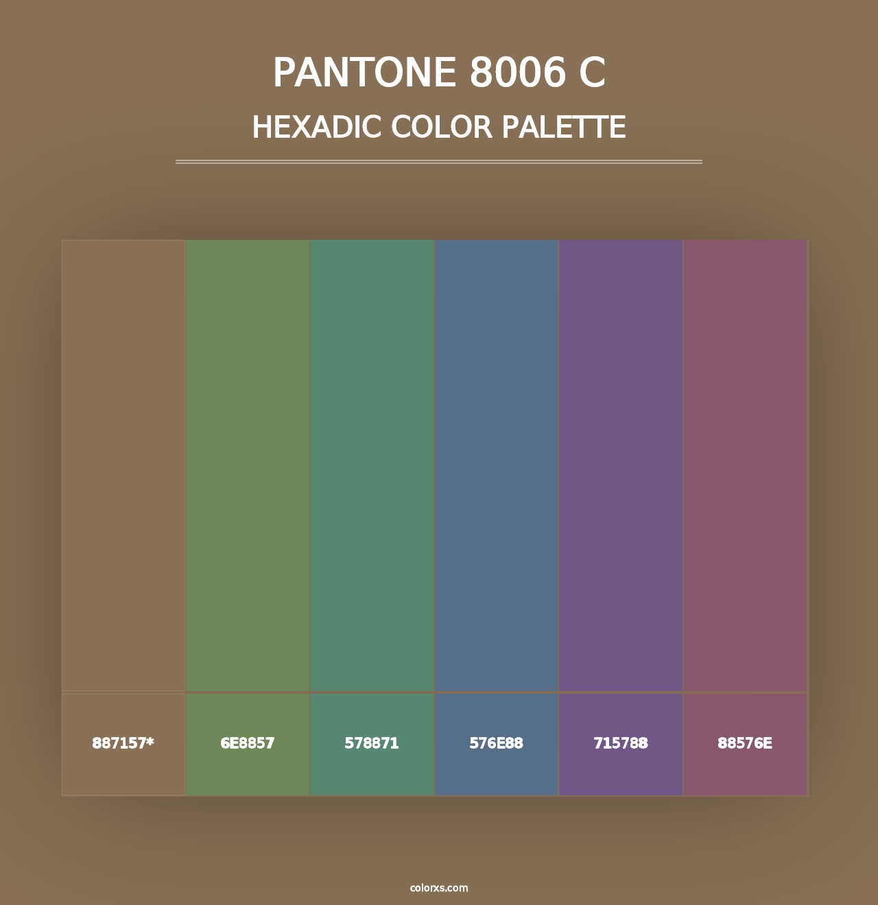 PANTONE 8006 C - Hexadic Color Palette