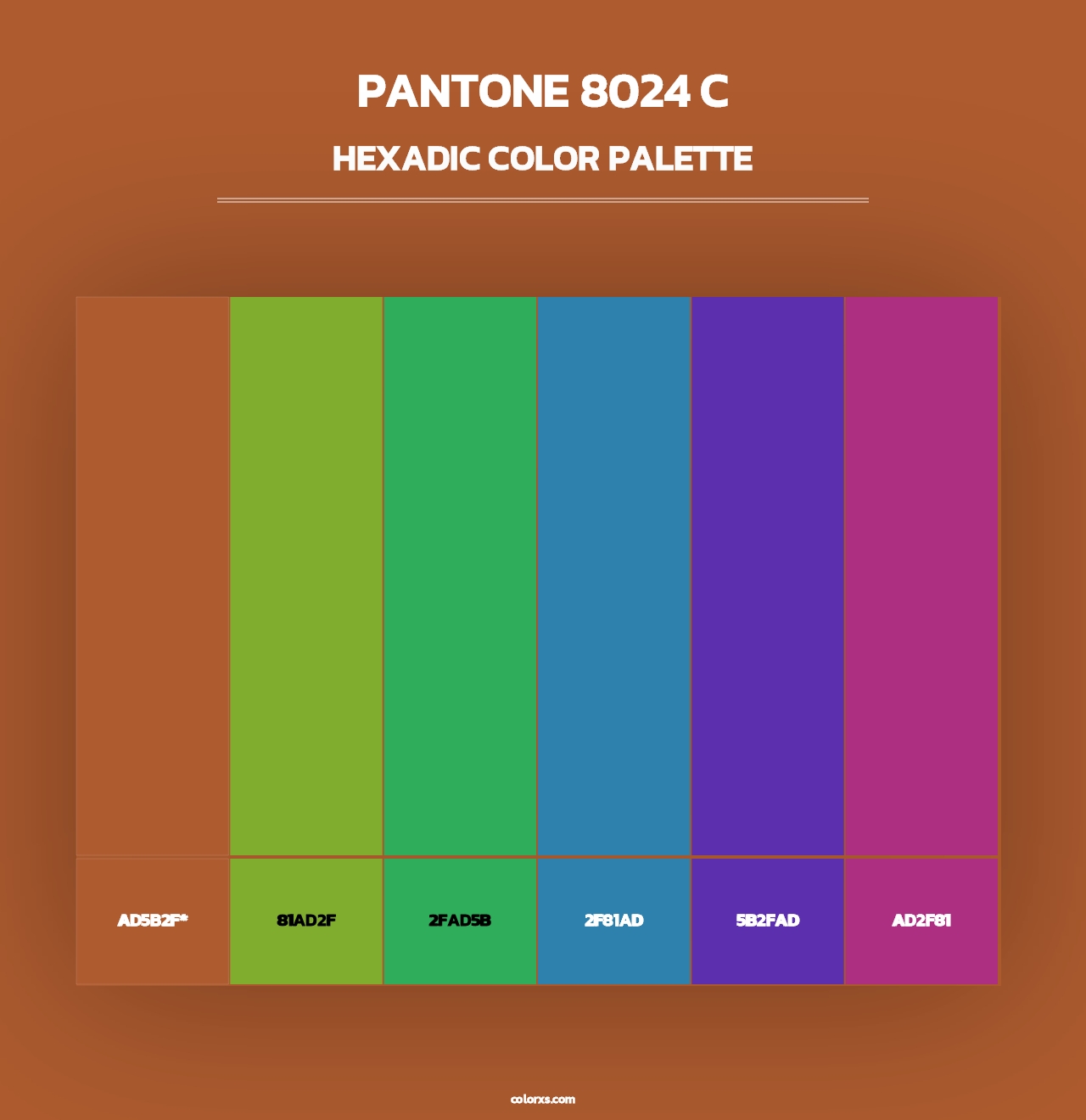 PANTONE 8024 C - Hexadic Color Palette