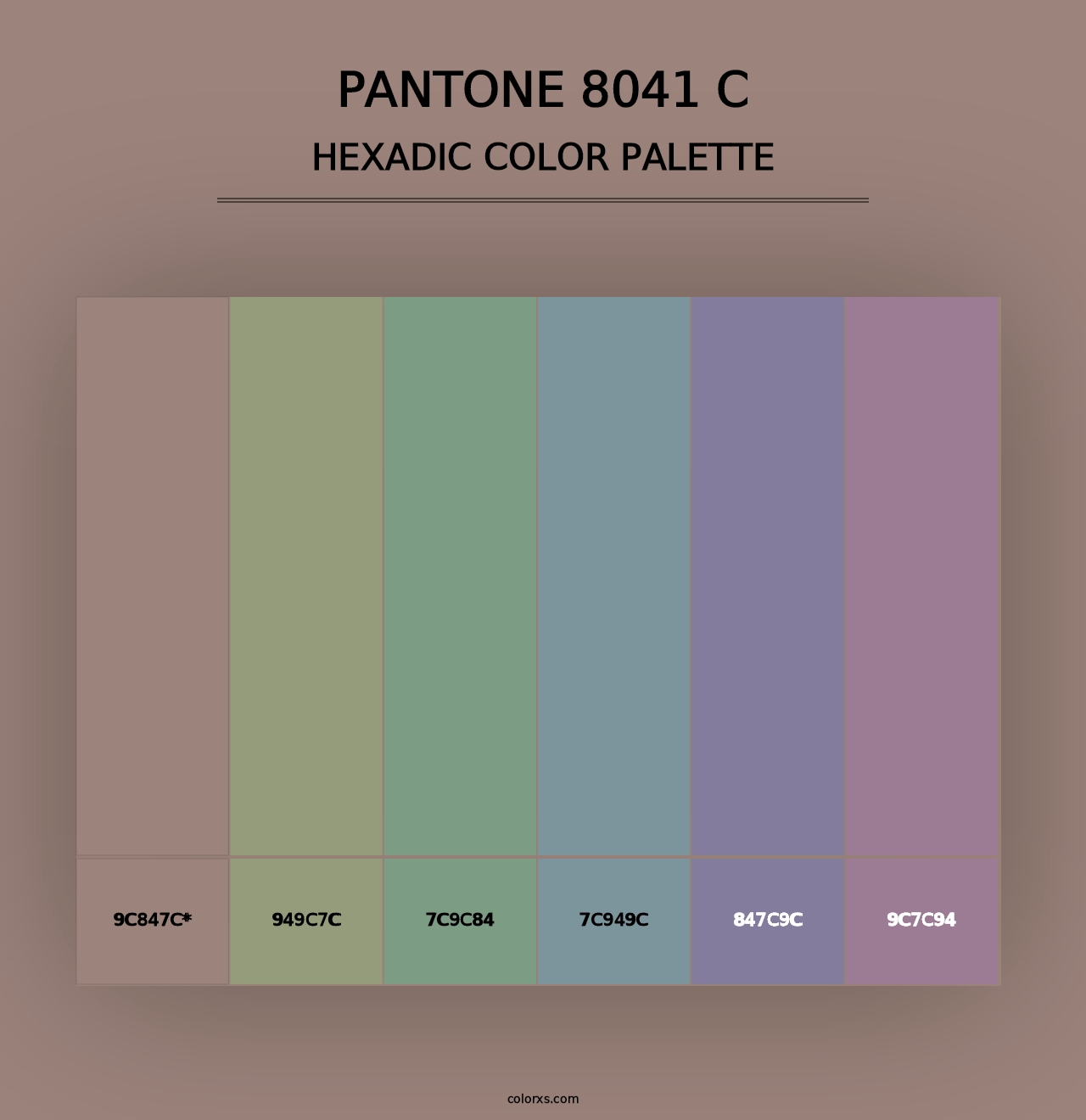 PANTONE 8041 C - Hexadic Color Palette