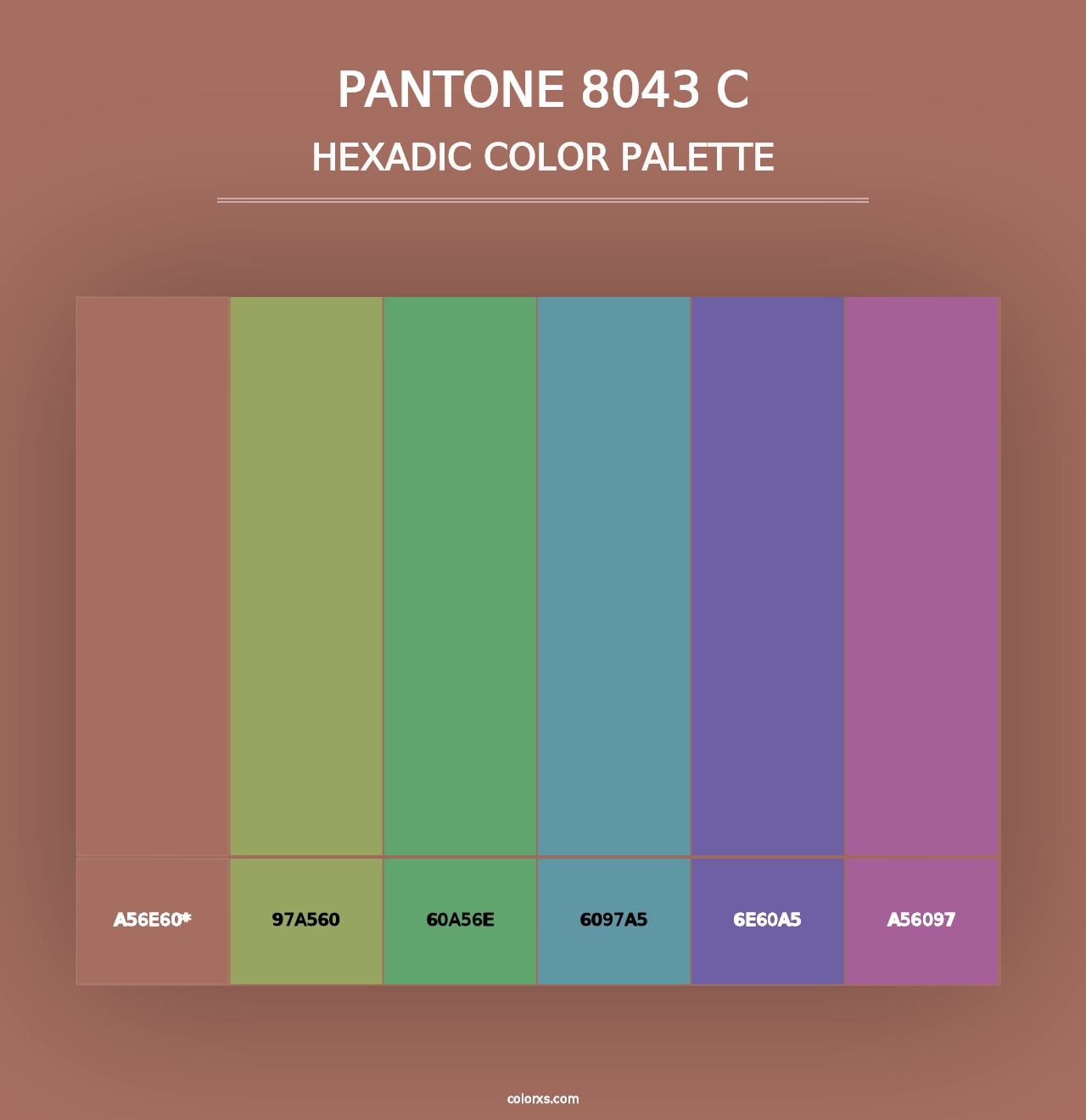 PANTONE 8043 C - Hexadic Color Palette