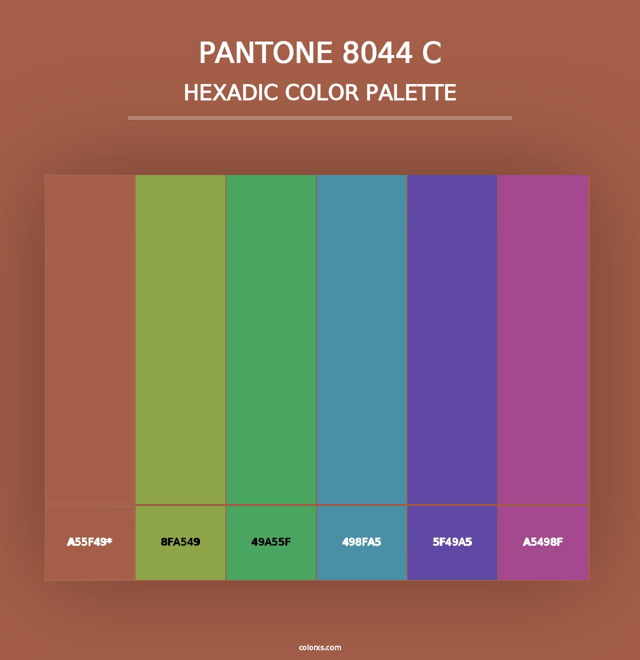 PANTONE 8044 C - Hexadic Color Palette