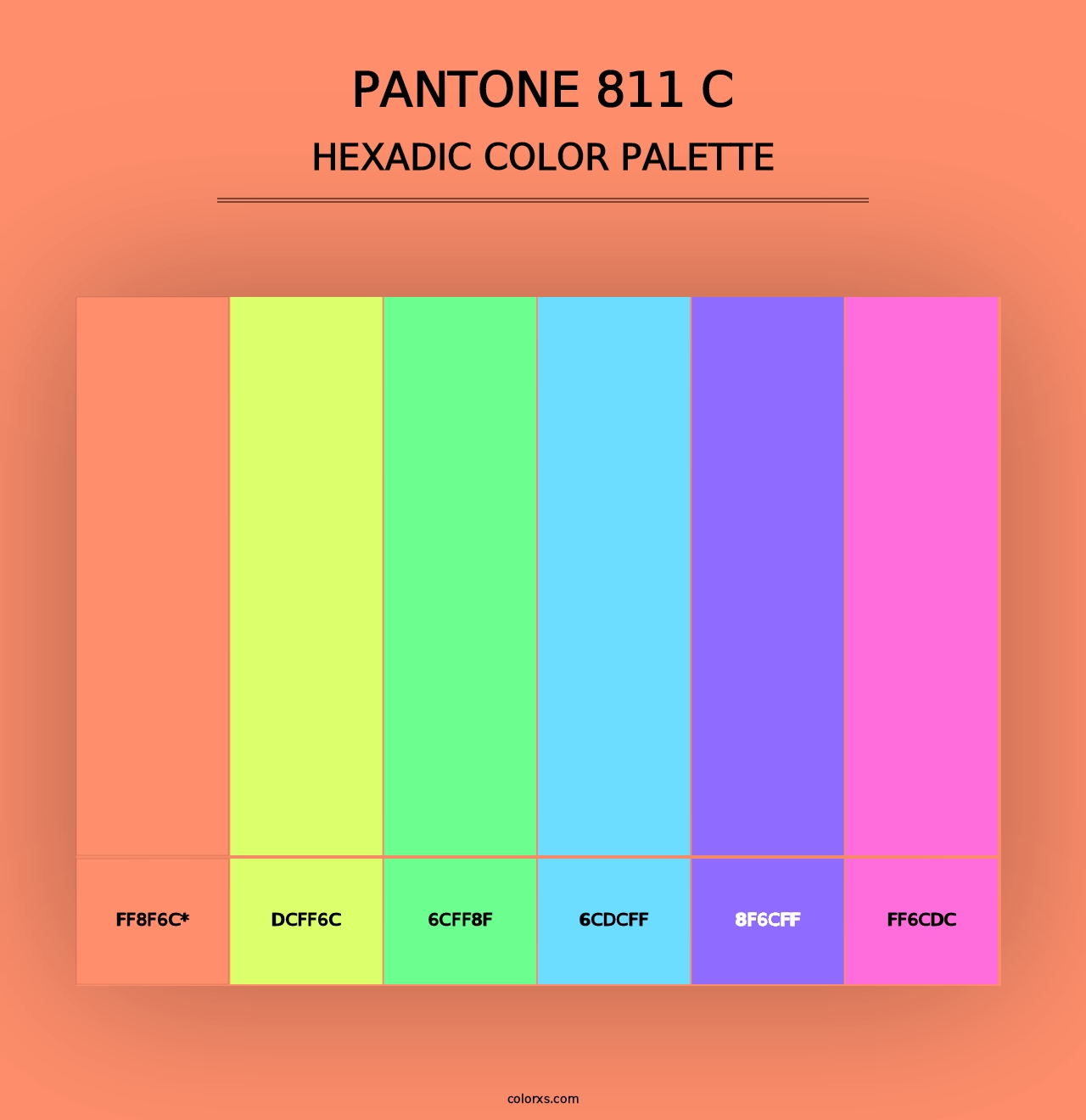 PANTONE 811 C - Hexadic Color Palette