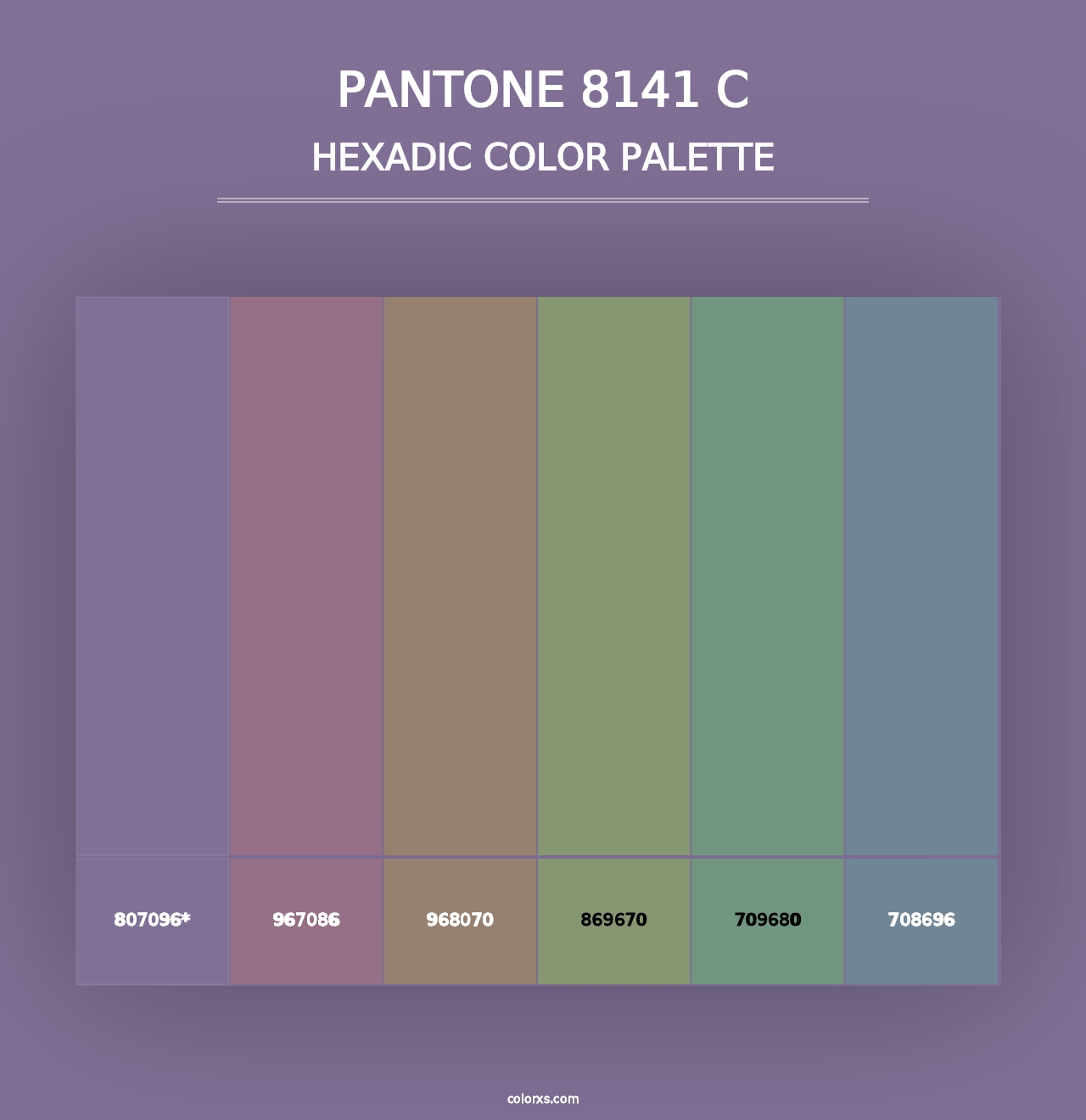 PANTONE 8141 C - Hexadic Color Palette