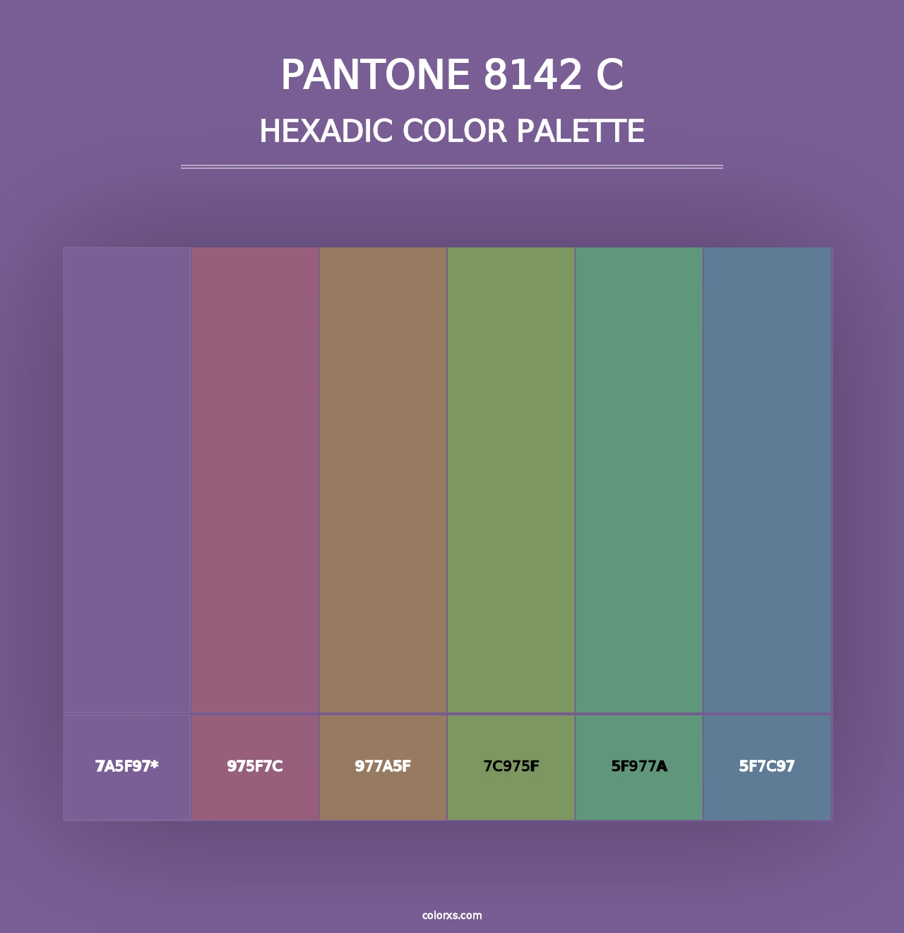 PANTONE 8142 C - Hexadic Color Palette