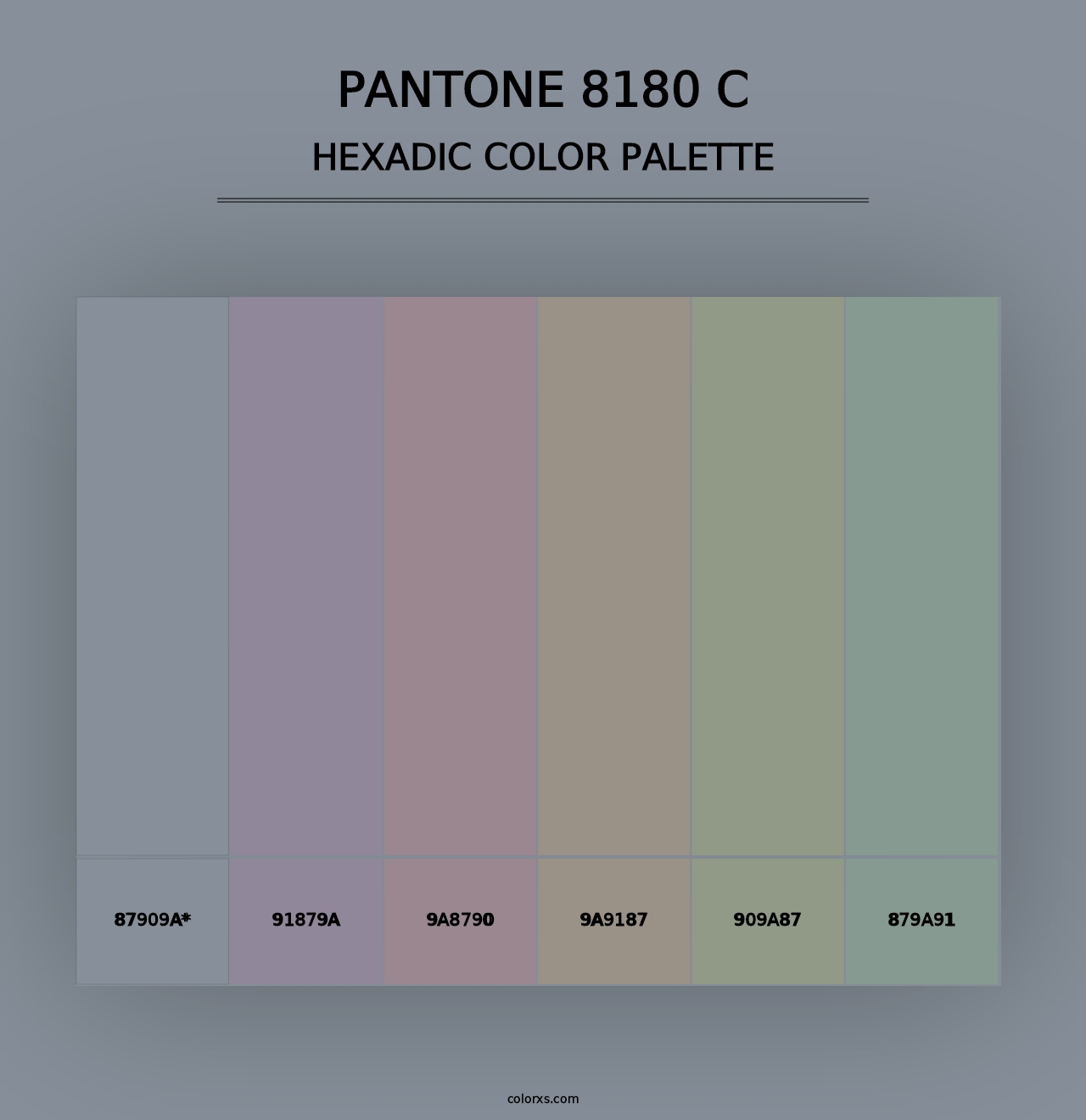 PANTONE 8180 C - Hexadic Color Palette