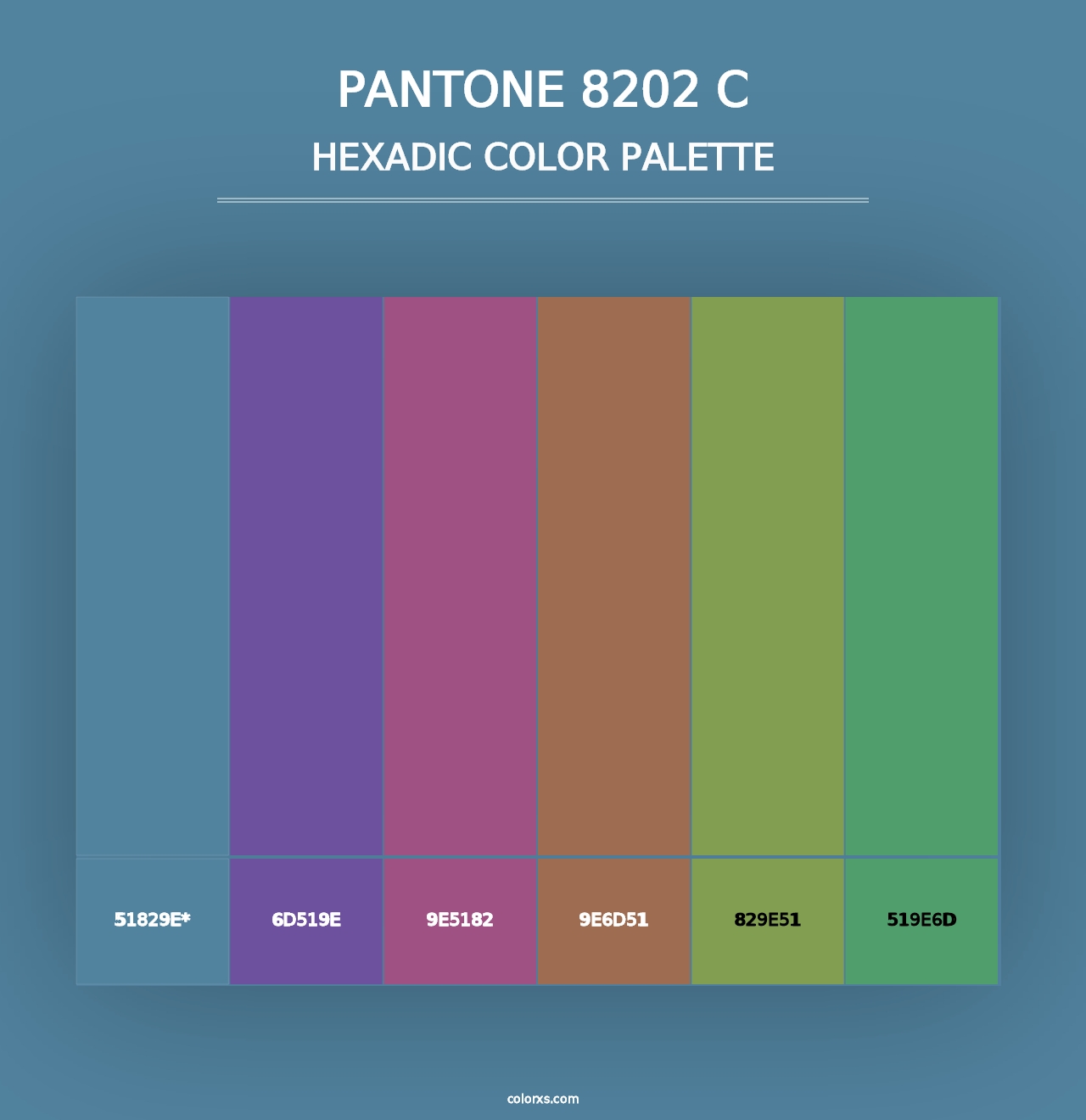 PANTONE 8202 C - Hexadic Color Palette