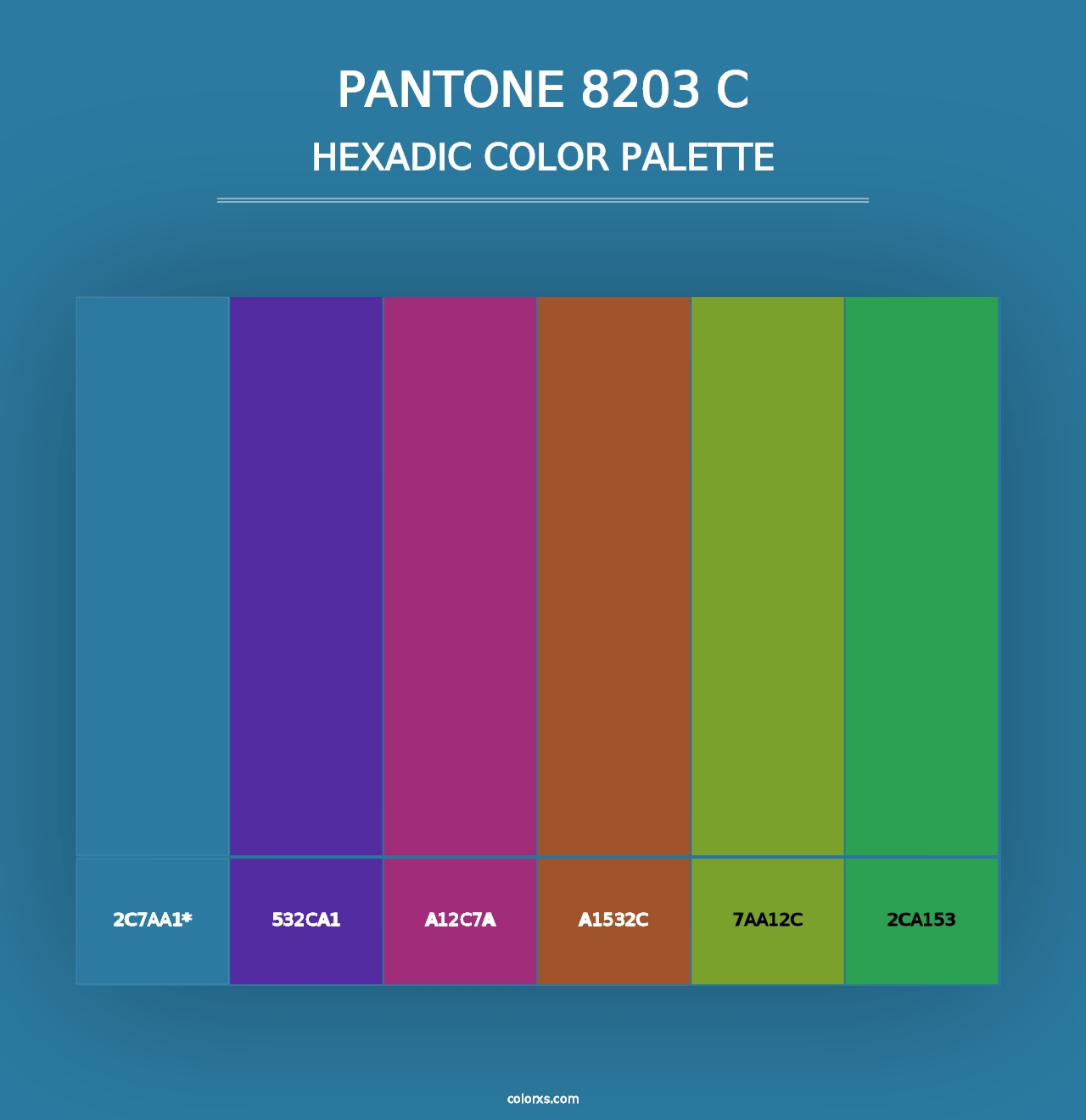 PANTONE 8203 C - Hexadic Color Palette