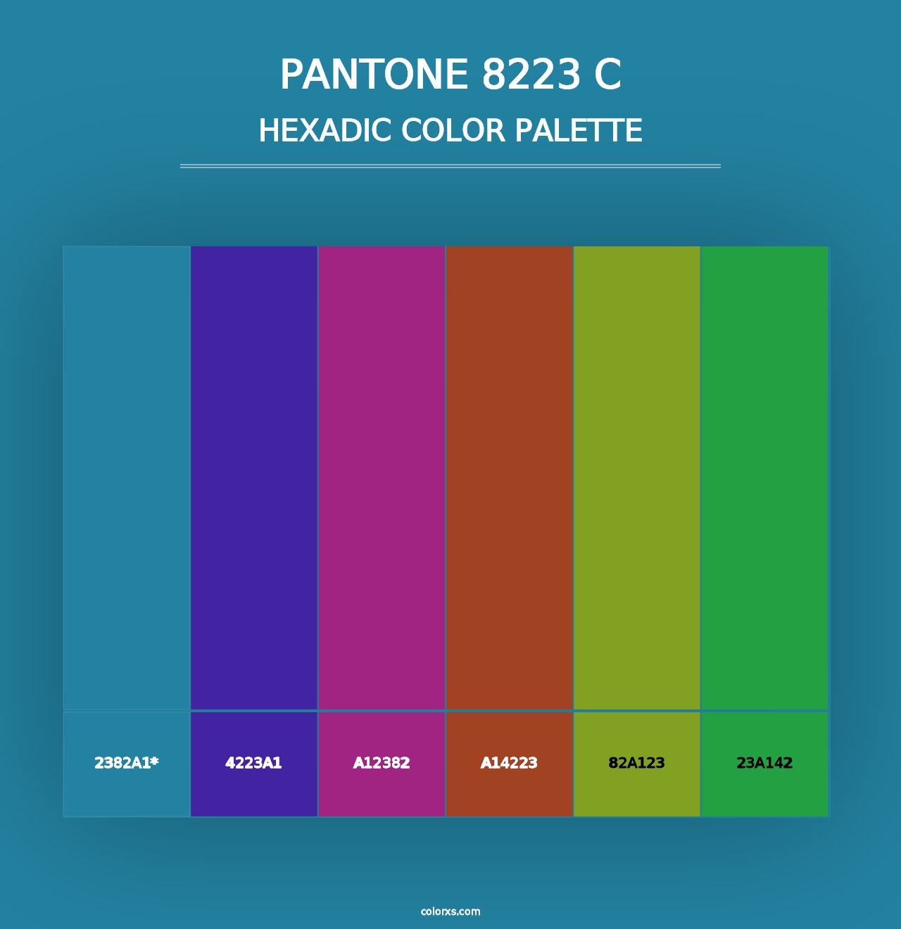 PANTONE 8223 C - Hexadic Color Palette