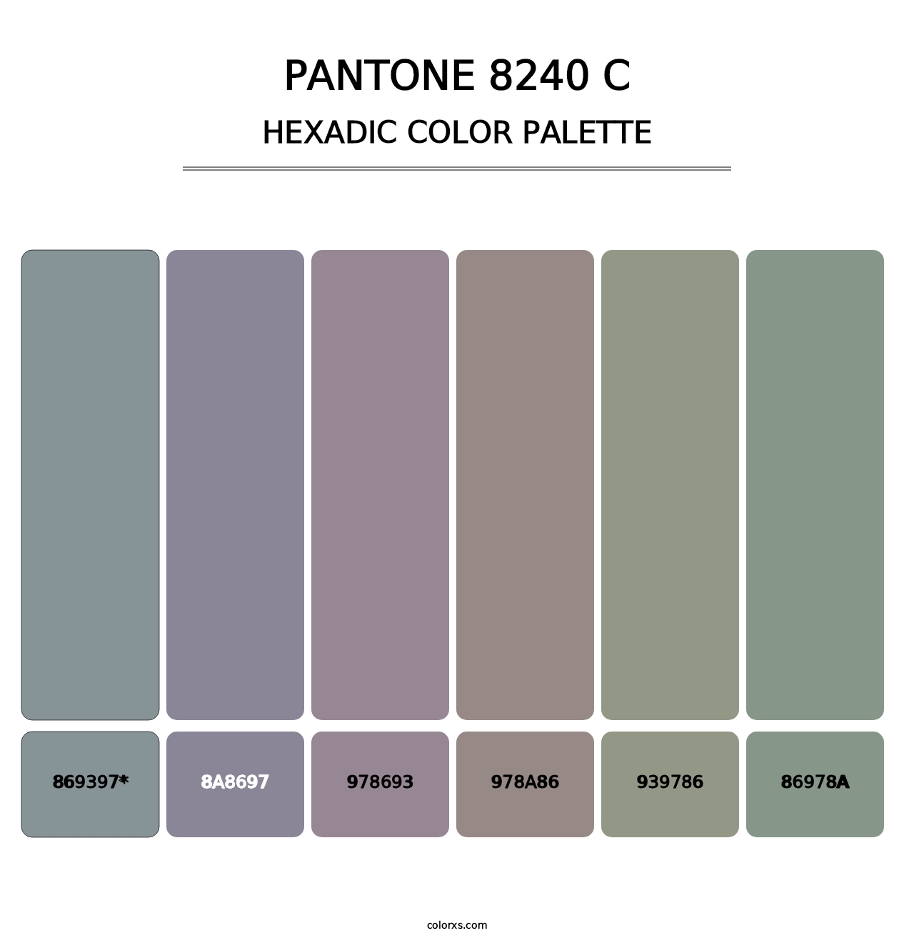 PANTONE 8240 C - Hexadic Color Palette