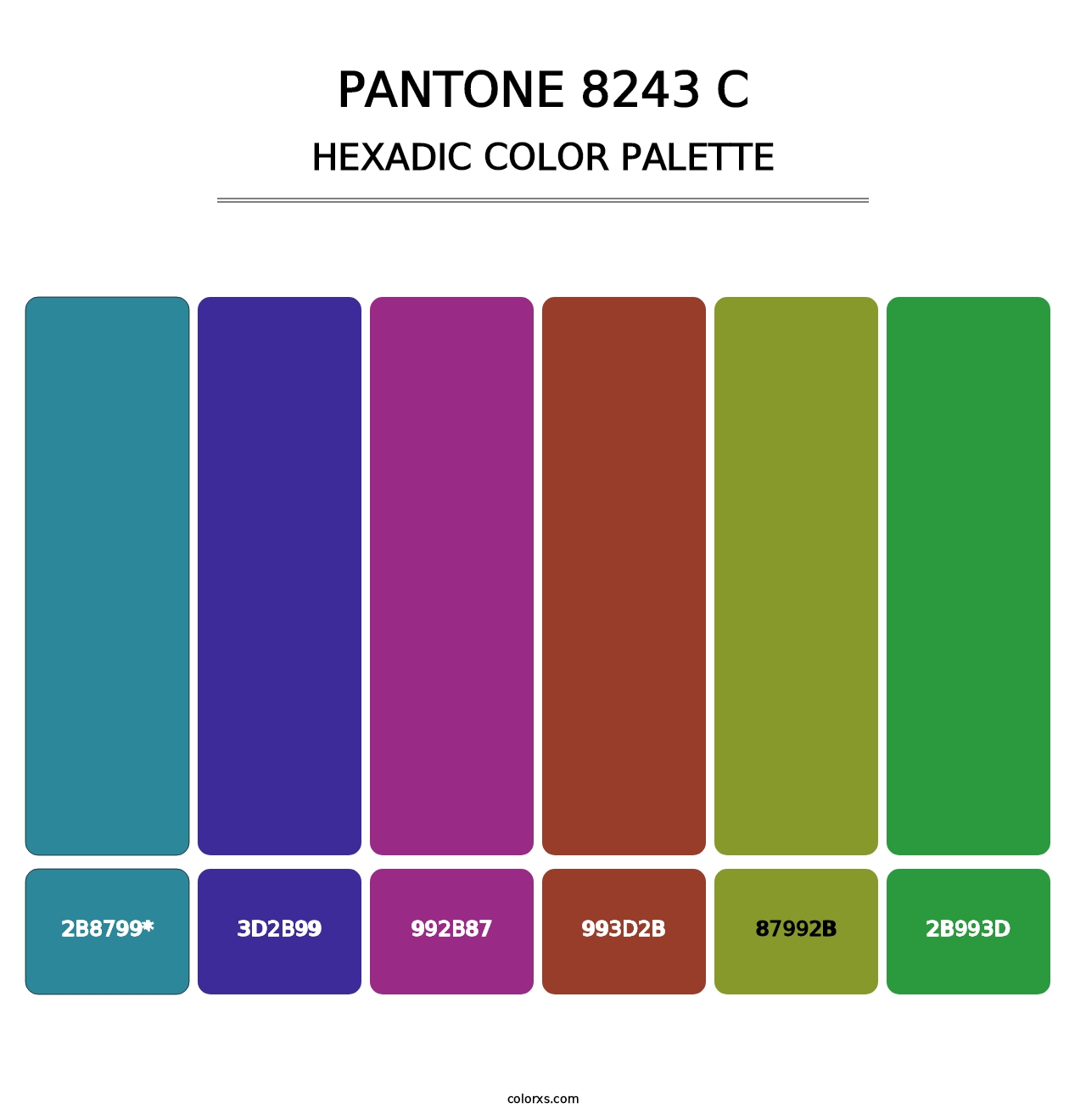 PANTONE 8243 C - Hexadic Color Palette