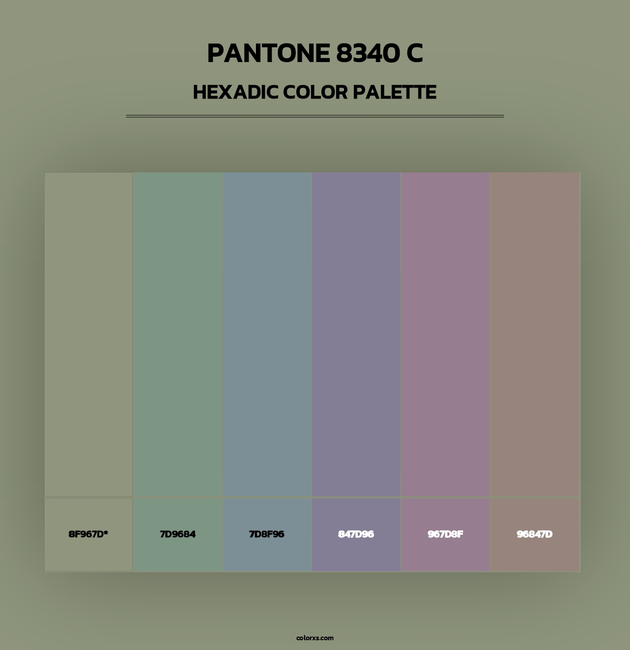 PANTONE 8340 C - Hexadic Color Palette