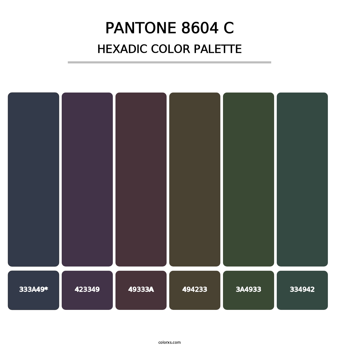 PANTONE 8604 C - Hexadic Color Palette