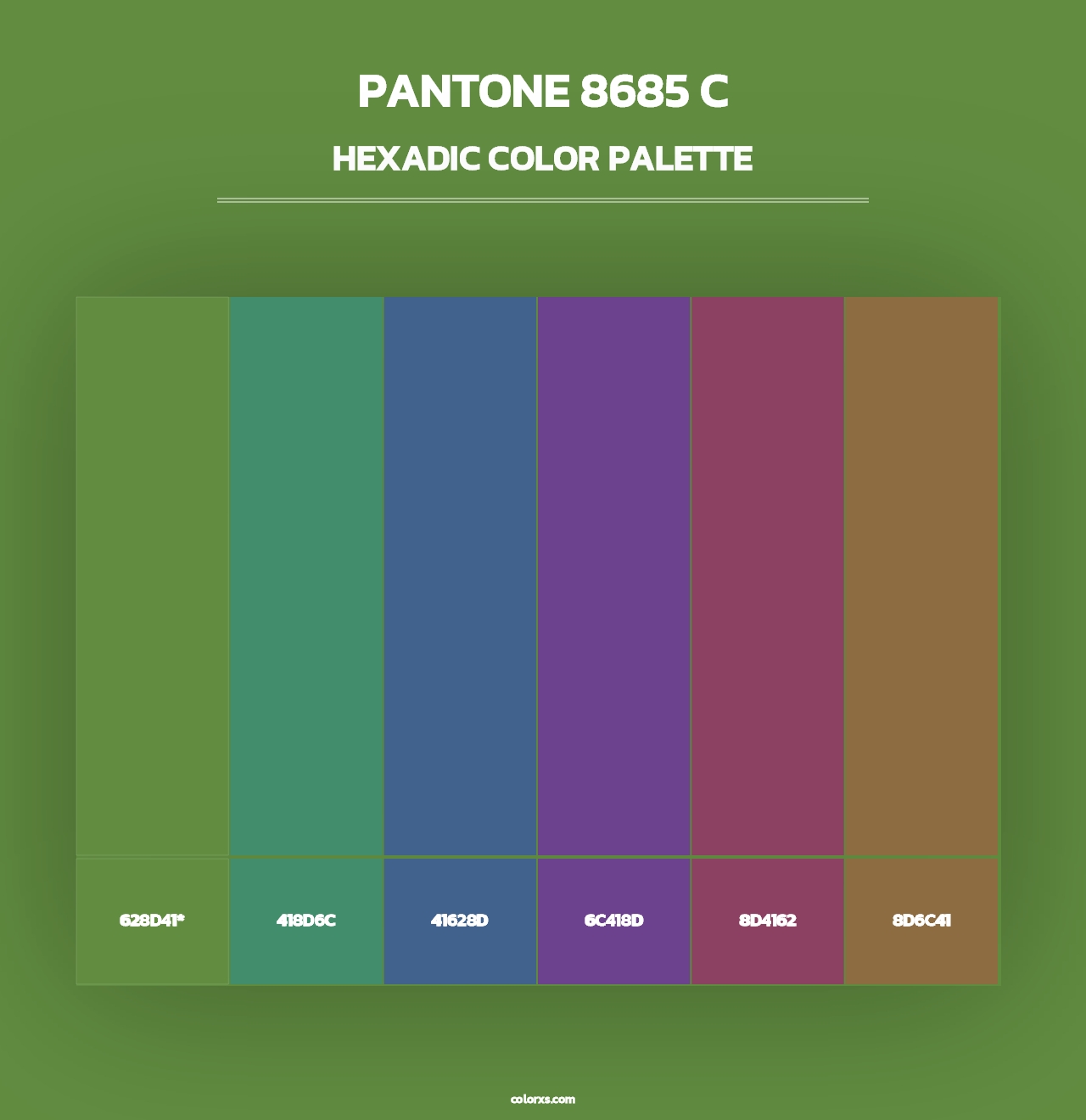 PANTONE 8685 C - Hexadic Color Palette